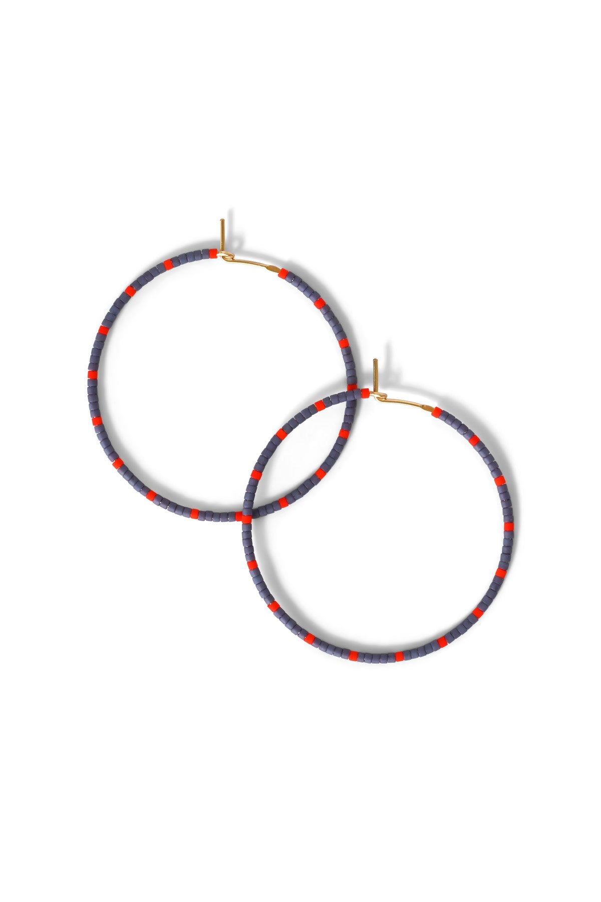 Large Plum and Red Dipsea Hoop Earrings at Abacus Row Handmade Jewelry