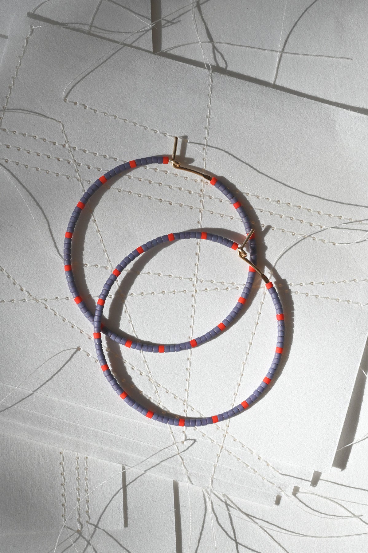 Large Plum and Red Dipsea Hoop Earrings at Abacus Row Handmade Jewelry