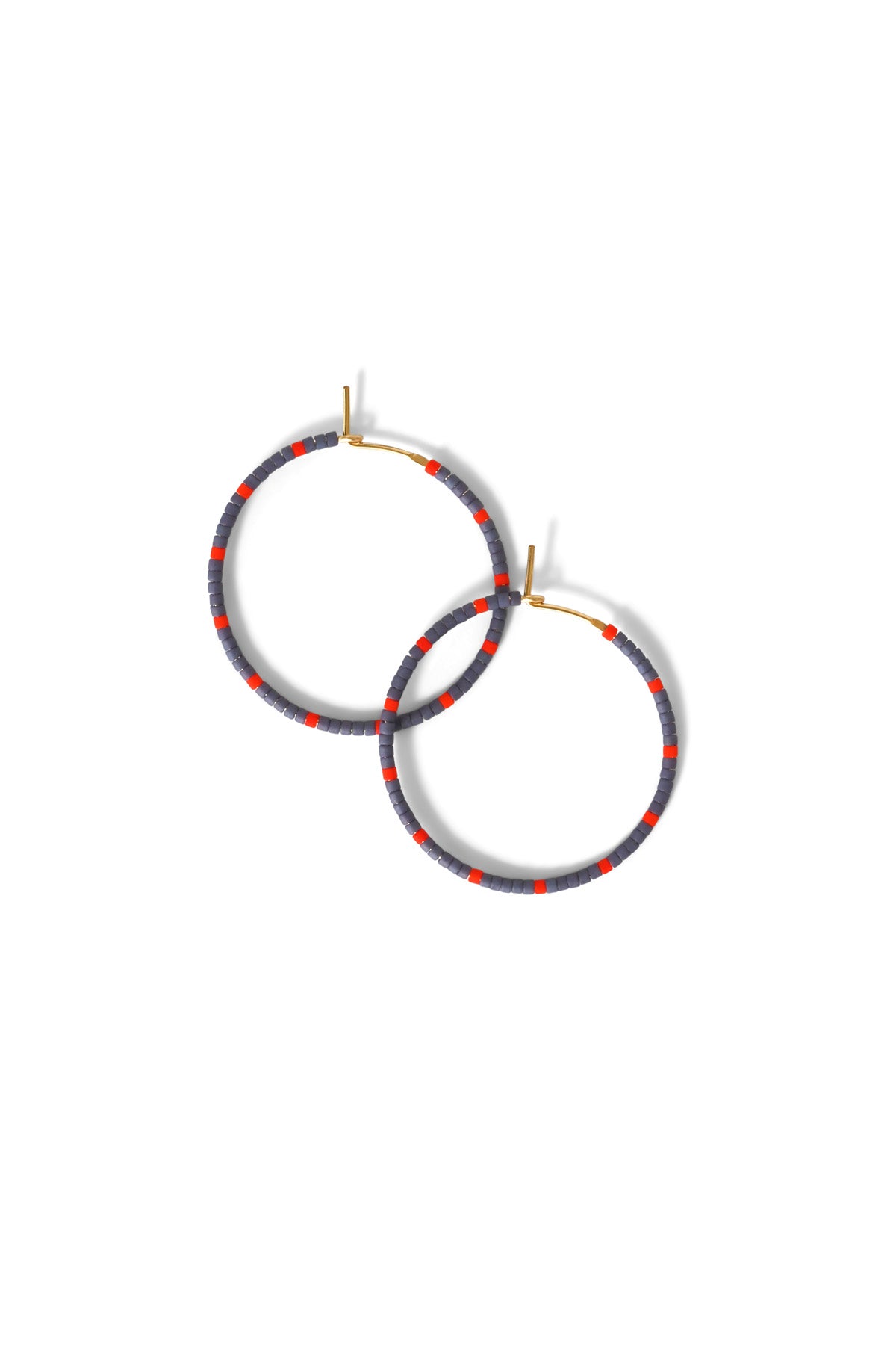 Small Plum and Red Dipsea Hoop Earrings at Abacus Row Handmade Jewelry