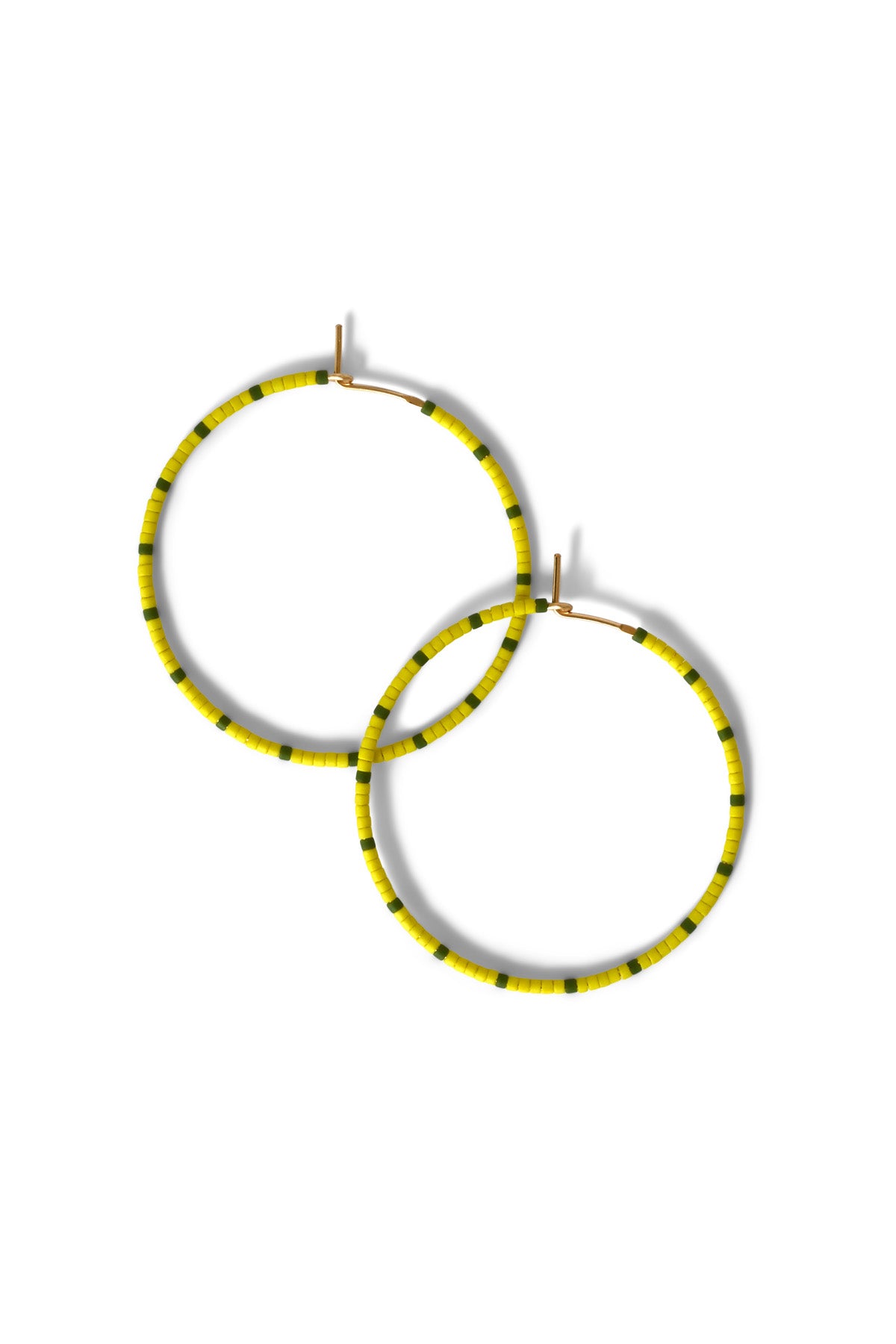 Large Dipsea Hoop Earrings in Pollen and Olive at Abacus Row Handmade Jewelry