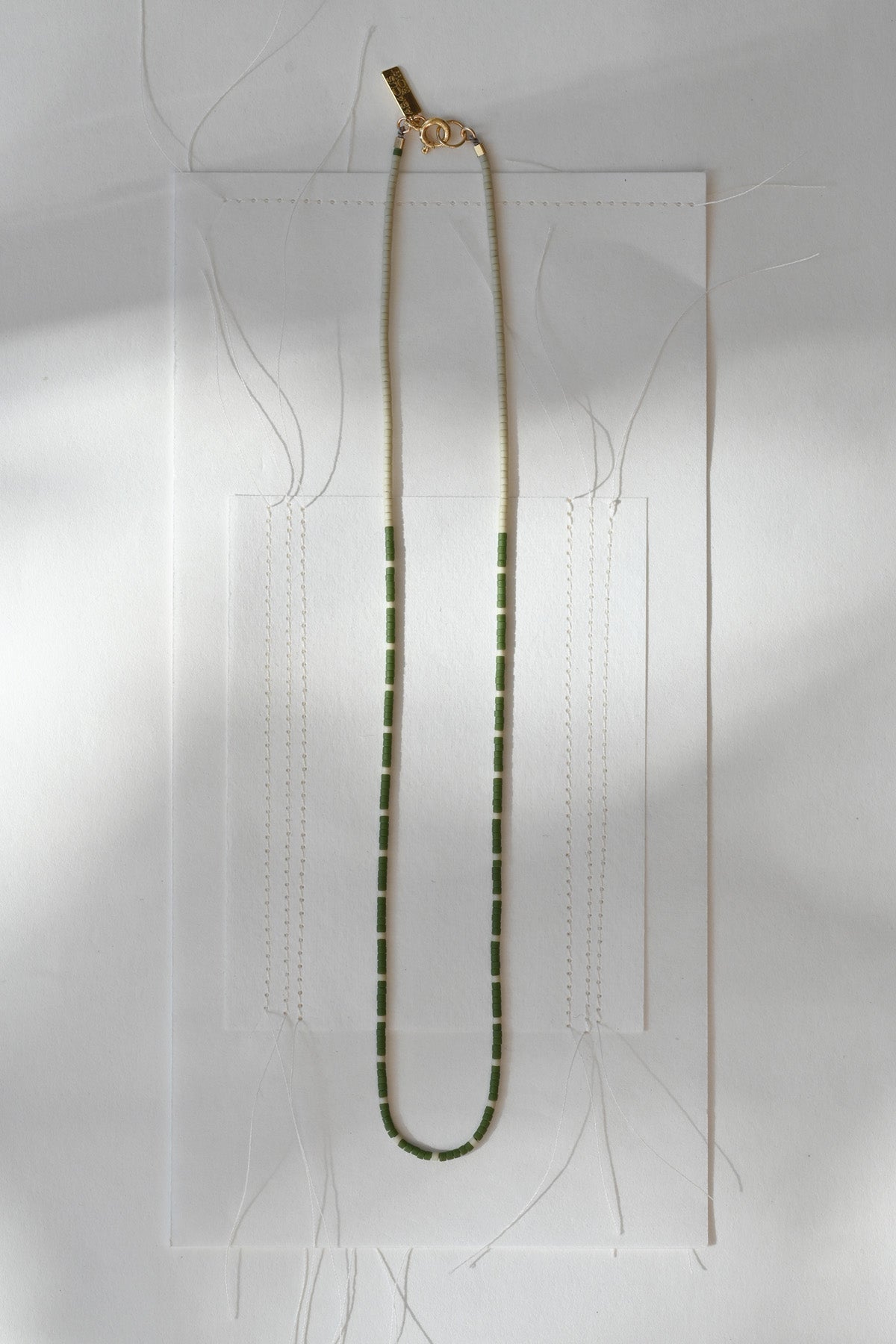Dipsea Necklace in Olive and Sage at Abacus Row Handmade Jewelry