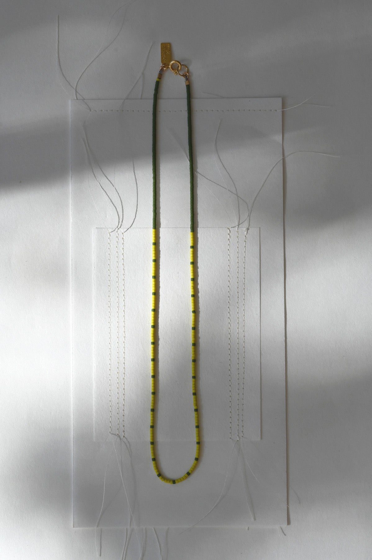 Dipsea Necklace in Pollen Olive at Abacus Row Handmade Jewelry