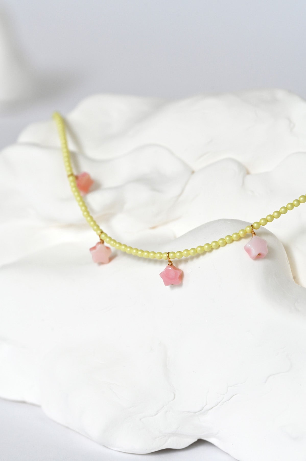 Detail of Dream Cloud Yellow 5-star Necklace by Abacus Row Jewelry