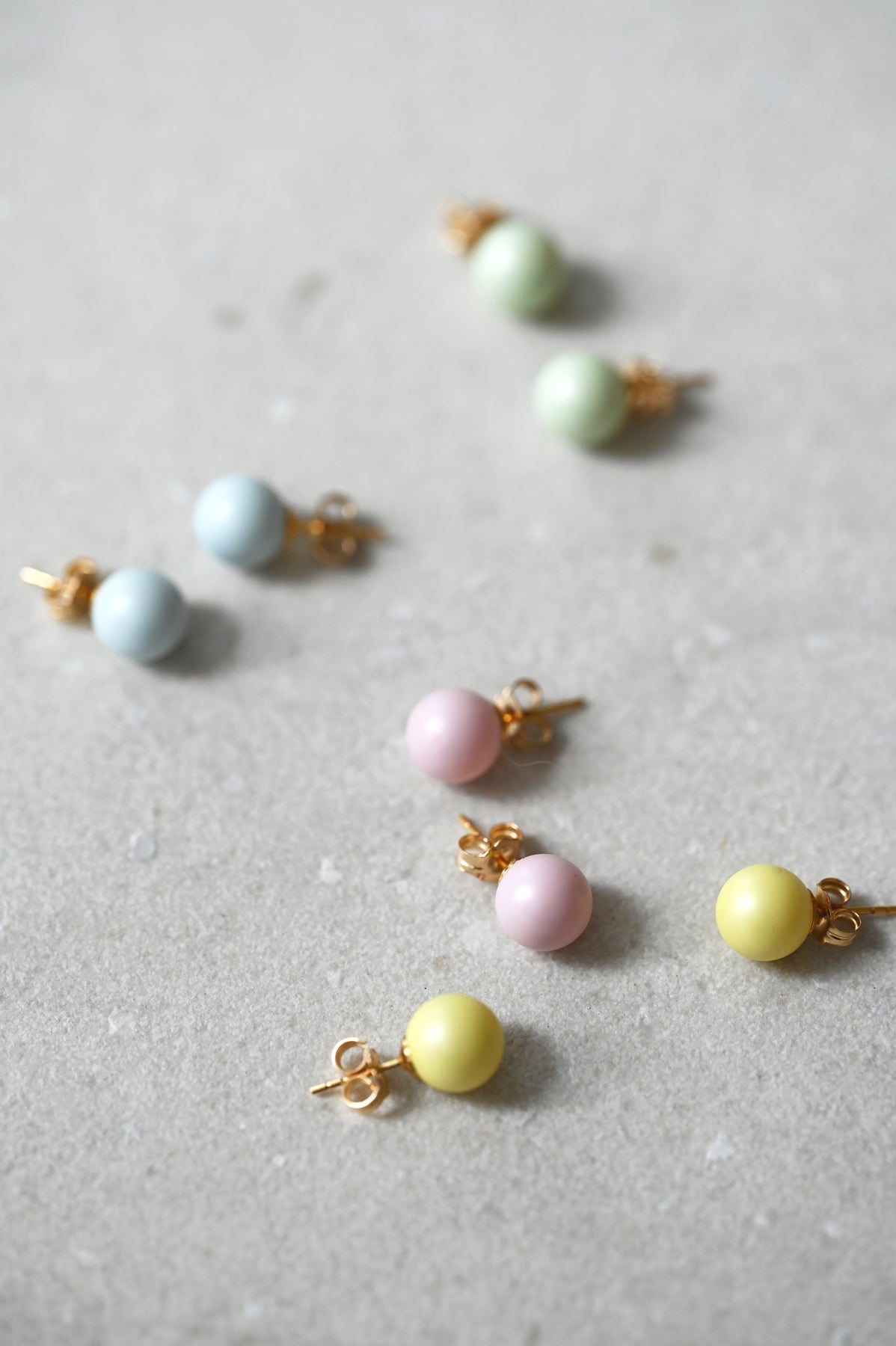 Styled Dream Cloud Candy Button Earrings by Abacus Row Handmade Jewelry