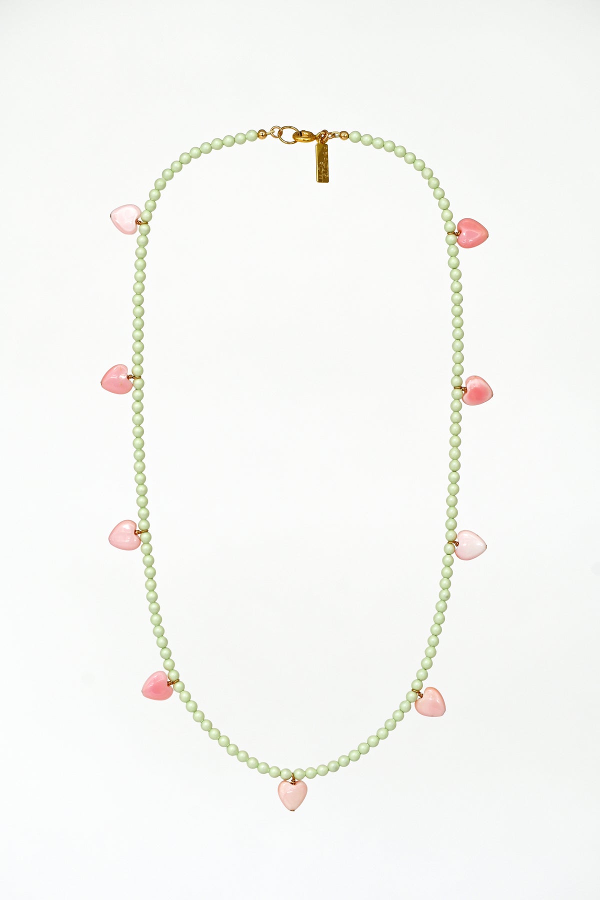 Dream Cloud Green Forever Hearts Necklace by Abacus Row Handmade Jewelry