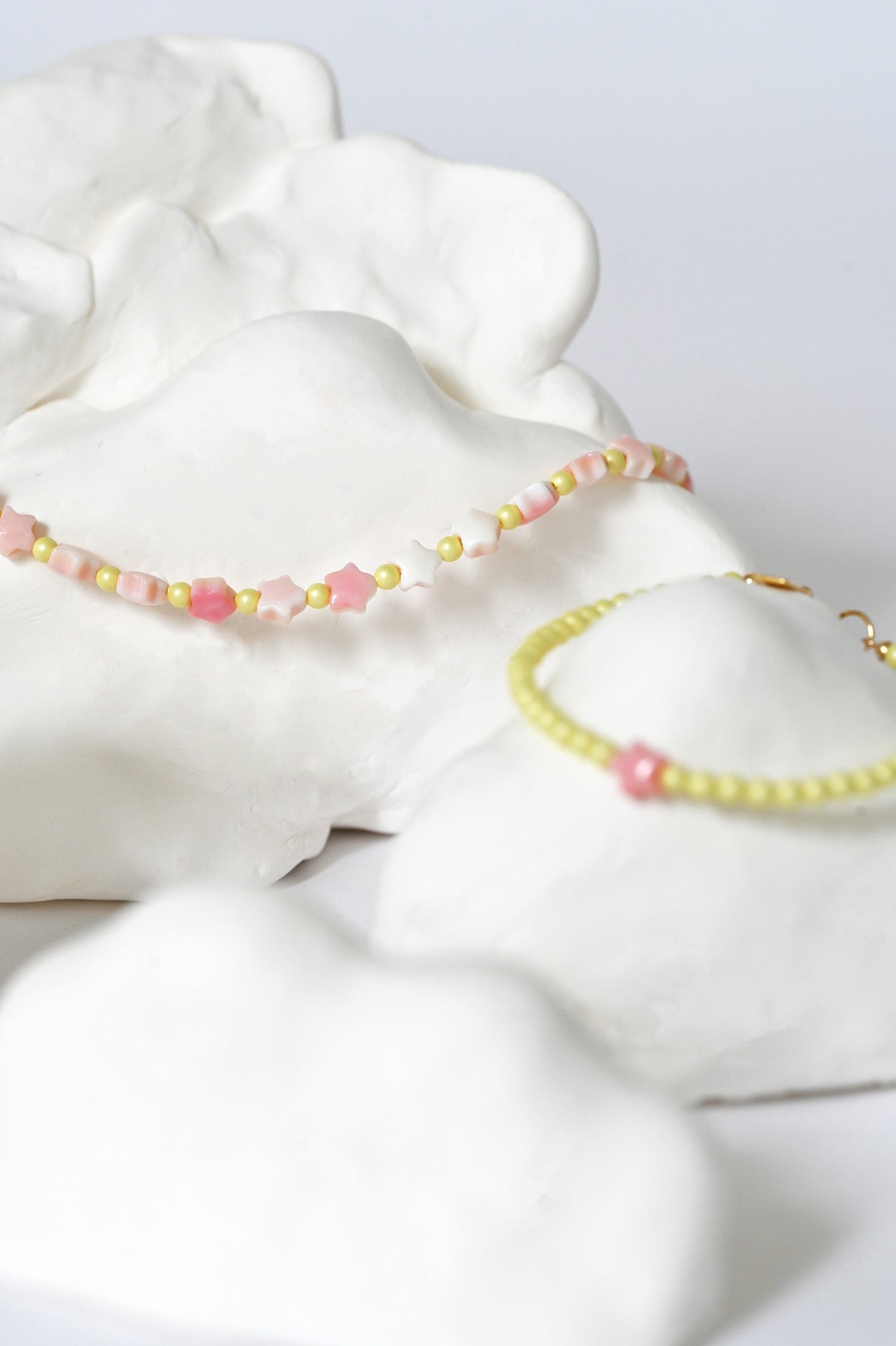 Dream Cloud Yellow Milky Way Necklace Detail by Abacus Row Handmade Jewelry