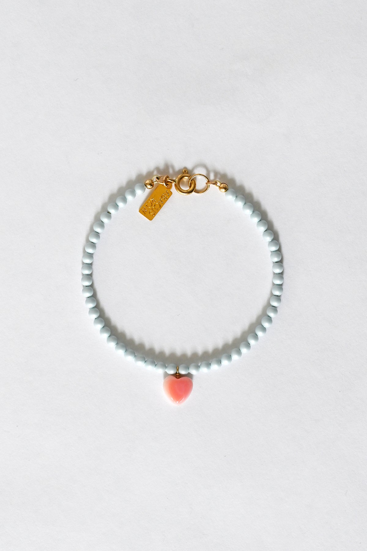 Dream Cloud Blue Wishing Heart Bracelet by Abacus Row Handmade Jewelry