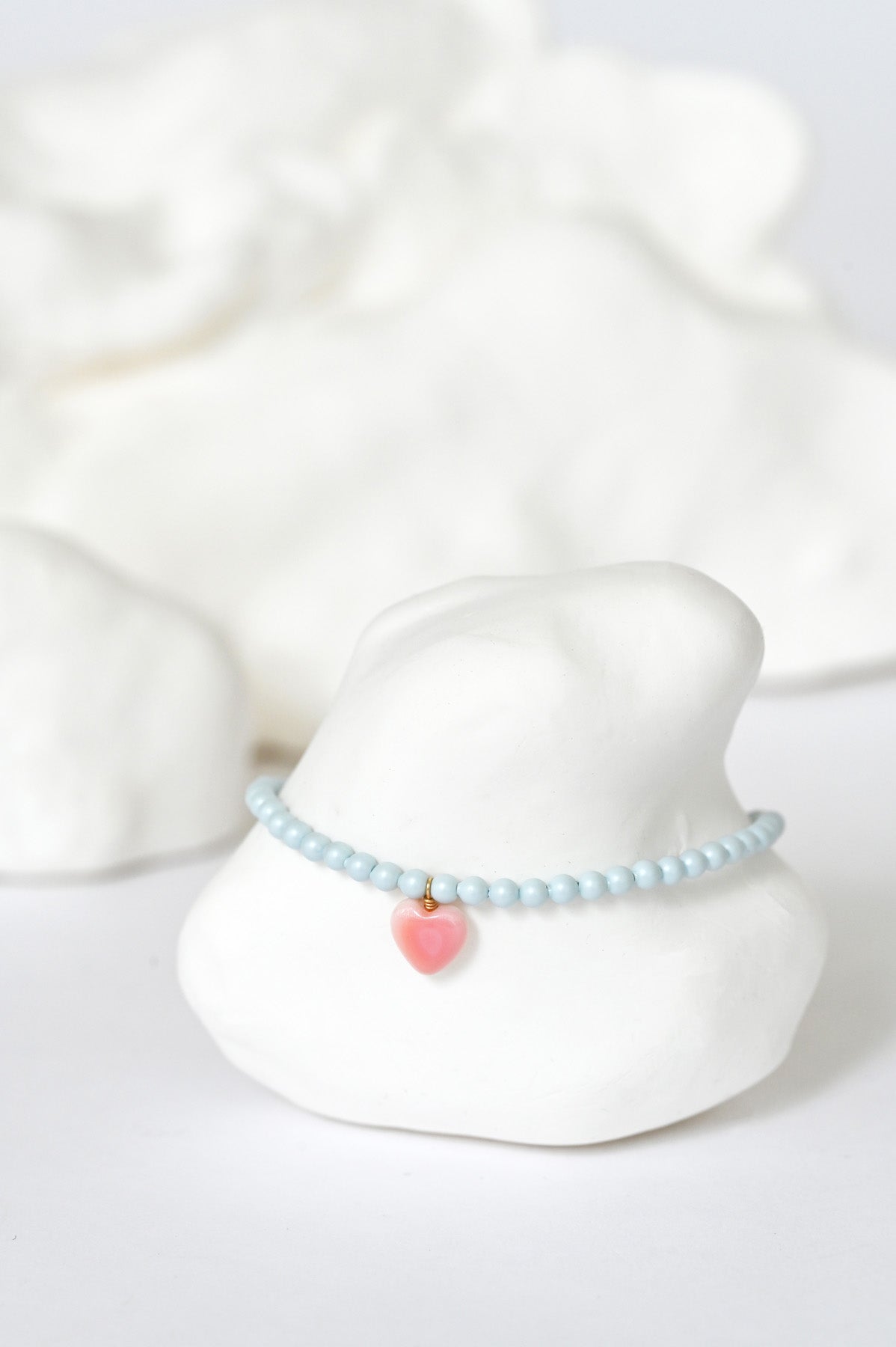 Styled Dream Cloud Blue Wishing Heart Bracelet by Abacus Row Handmade Jewelry