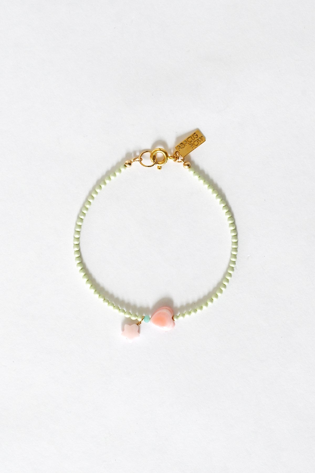 Dream Cloud Green Wishing Star and Heart Bracelet by Abacus Row Handmade Jewelry