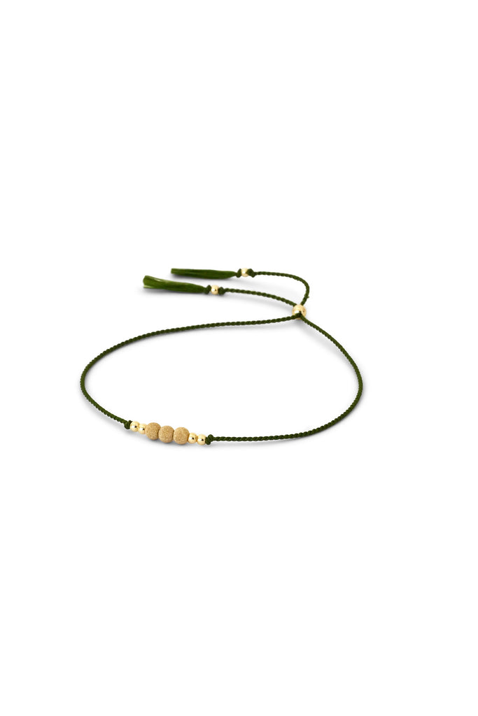 Friendship Bracelet No.1 in Moss green by Abacus Row Handmade Jewelry