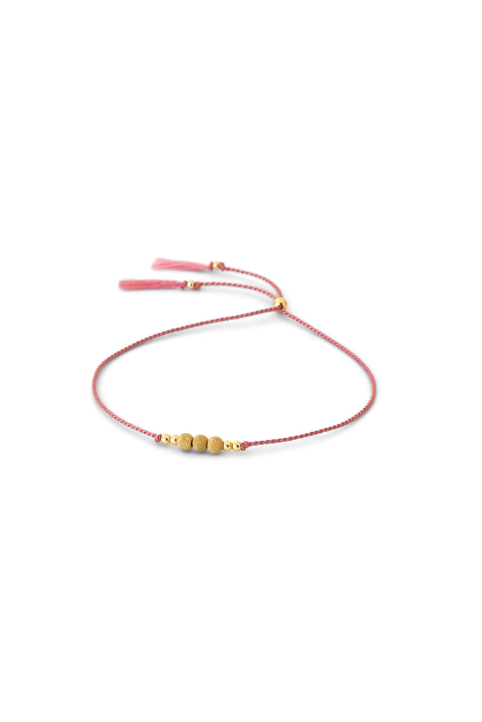 Friendship Bracelet No.1 in Peony pink by Abacus Row Handmade Jewelry