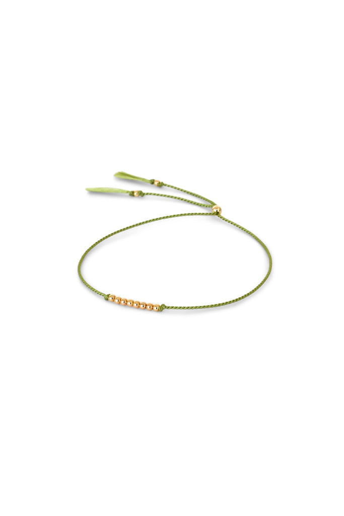 Friendship Bracelet No.3 in Pear green by Abacus Row Handmade Jewelry