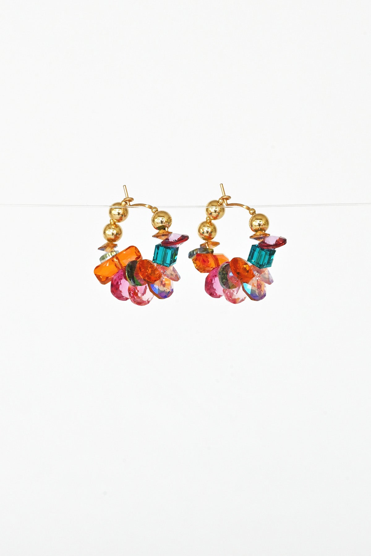 Azalea Earrings No.17 from the Garden Collection side view by Abacus Row Handmade Jewelry