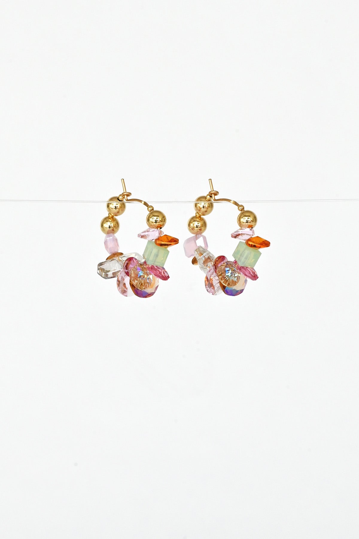 Azalea Earrings No.18 from the Garden Collection side view by Abacus Row Handmade Jewelry