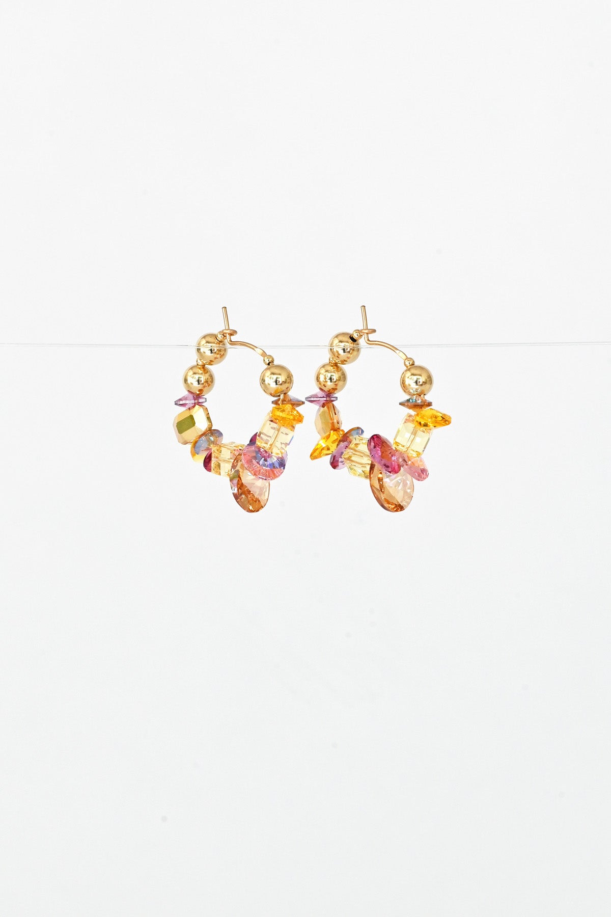 Azalea Earrings No.19 from the Garden Collection side view by Abacus Row Handmade Jewelry