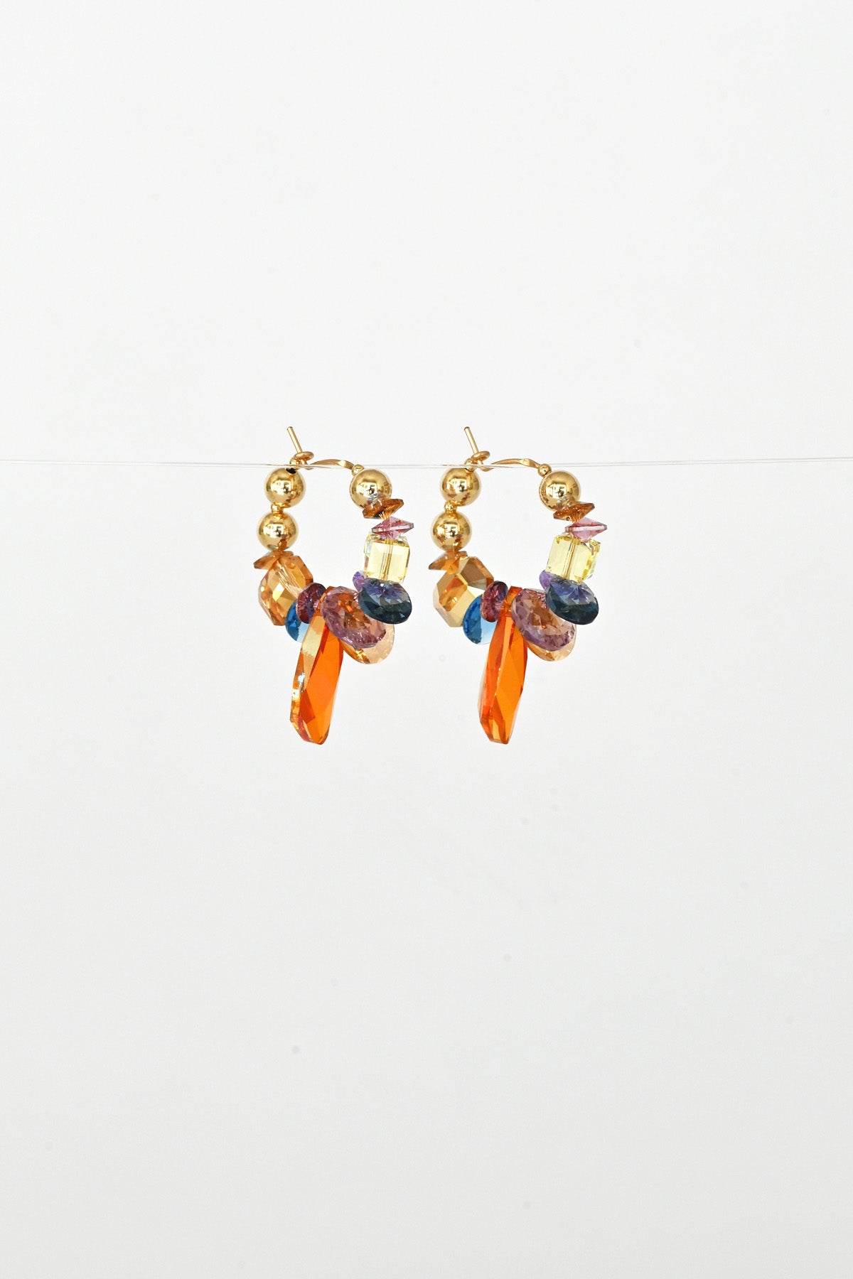 Lady Slipper Earrings No.1 from the Garden Collection side view by Abacus Row Handmade Jewelry