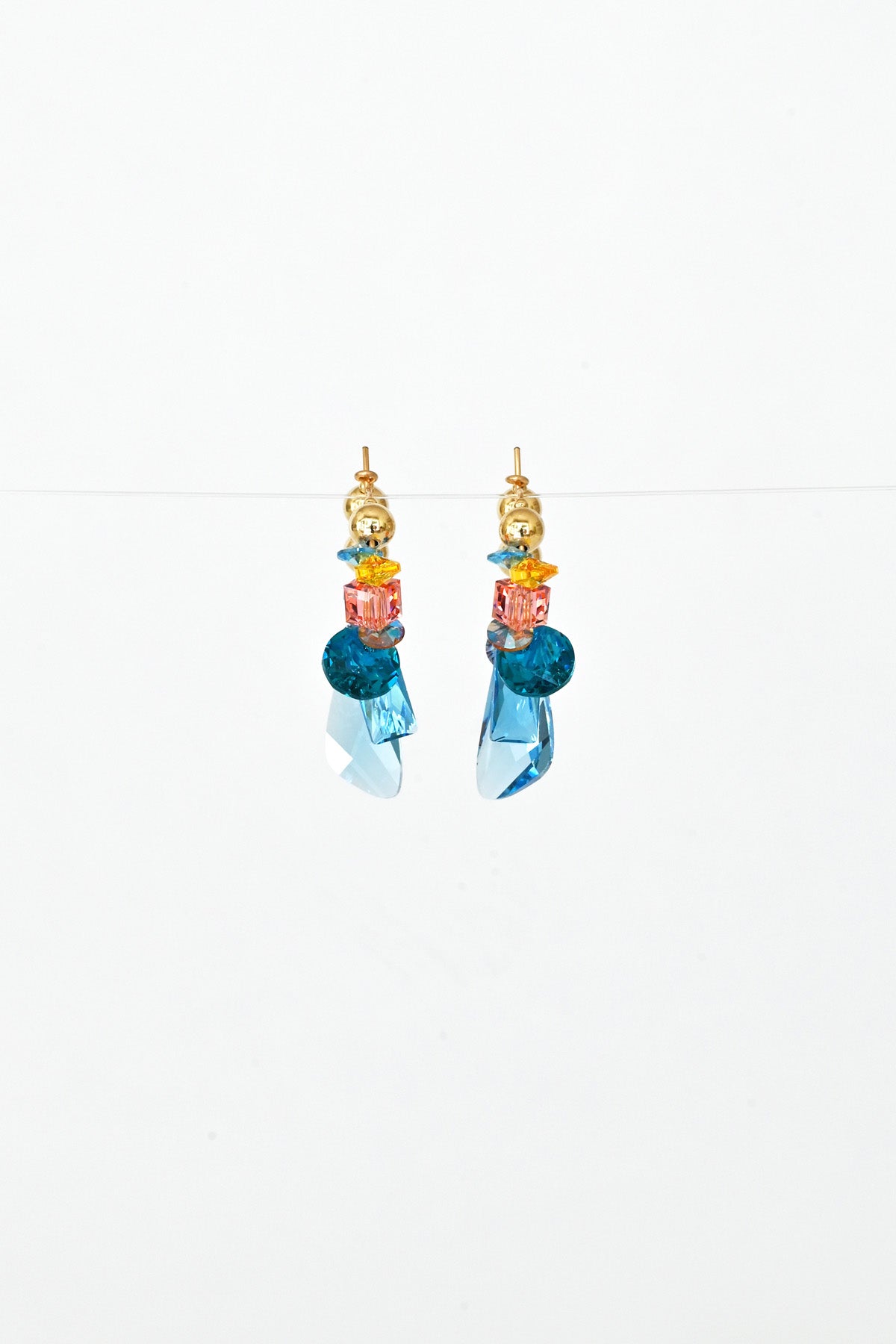 Lady Slipper Earrings No.2 from the Garden Collection front view by Abacus Row Handmade Jewelry