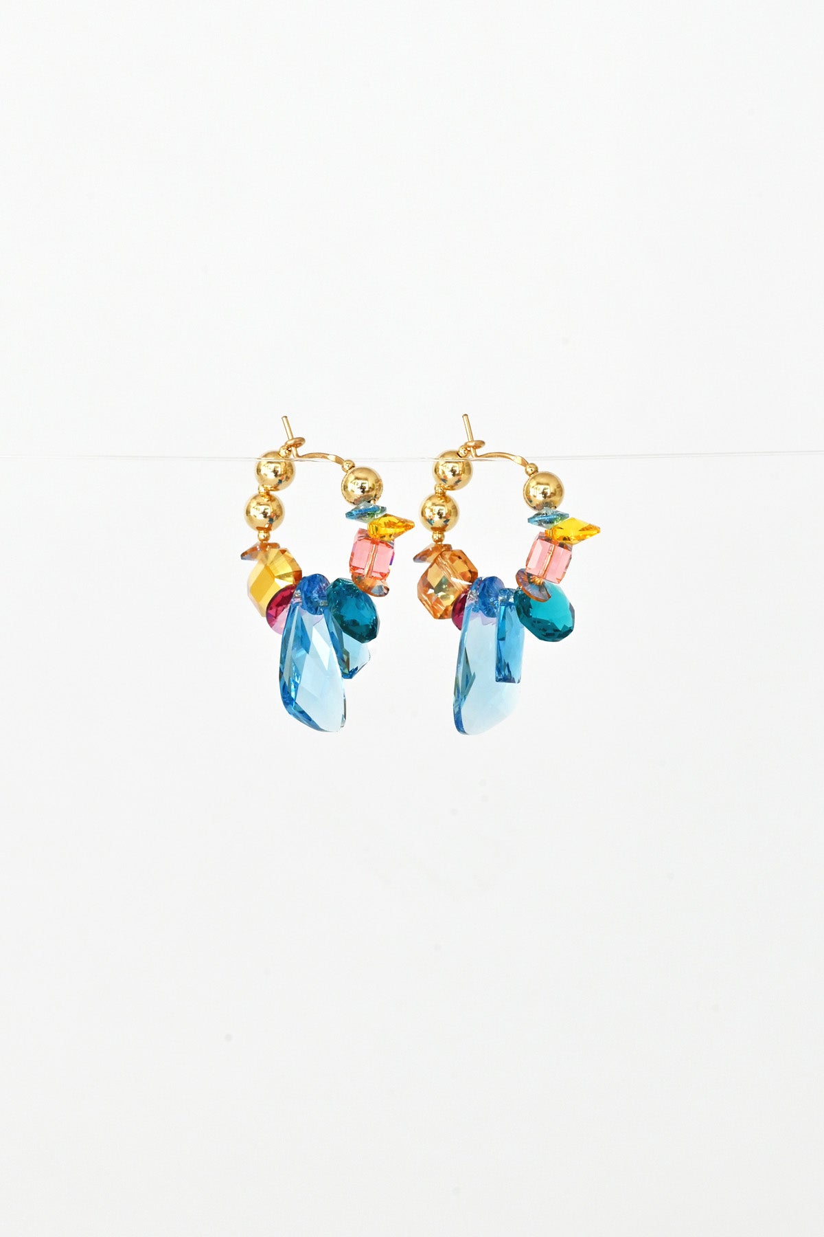 Lady Slipper Earrings No.2 from the Garden Collection side view by Abacus Row Handmade Jewelry
