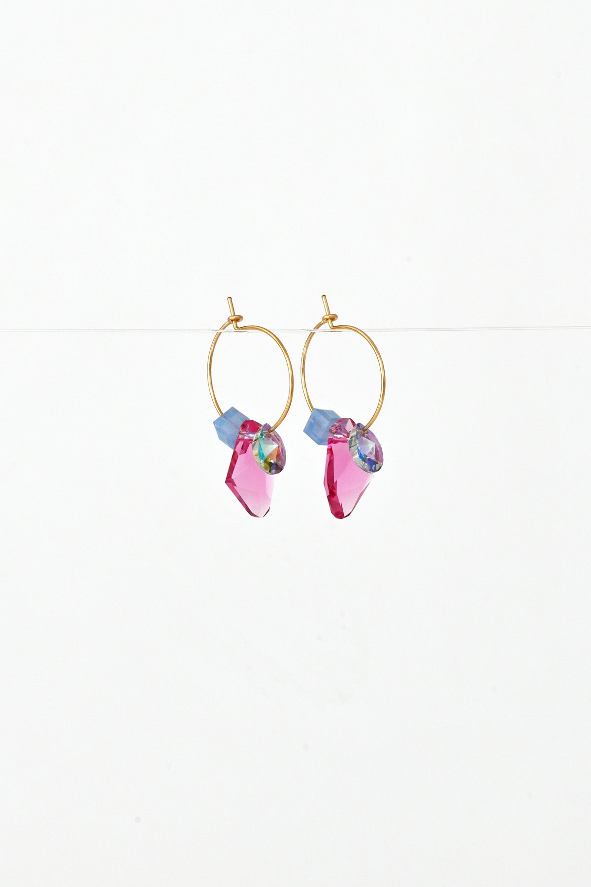 Sage Flower Earrings No.1 from the Garden Collection side view by Abacus Row Handmade Jewelry