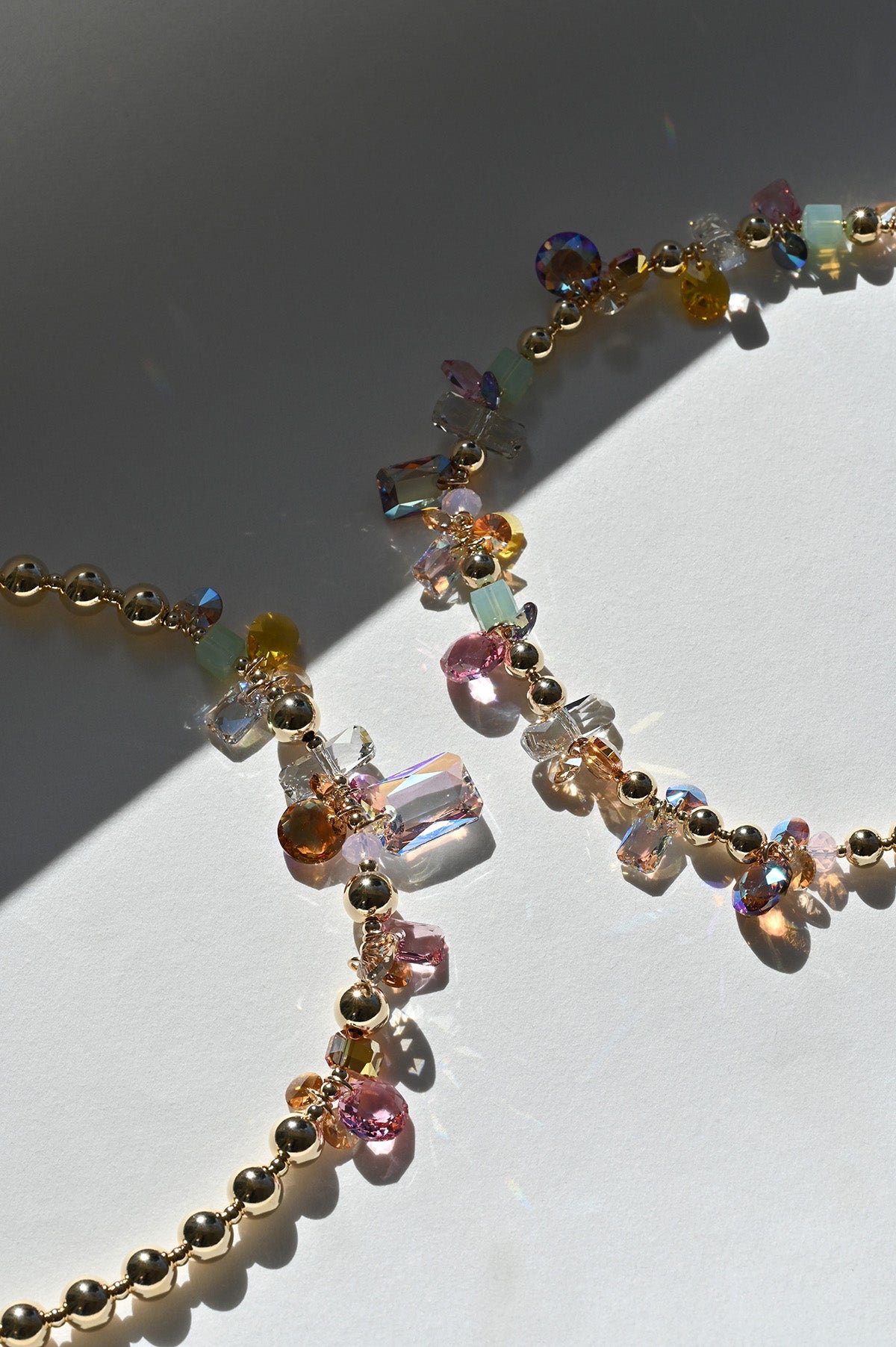 Superbloom and Moon Flower Necklace No.17 detail from the Garden Collection at Abacus Row Handmade Jewelry