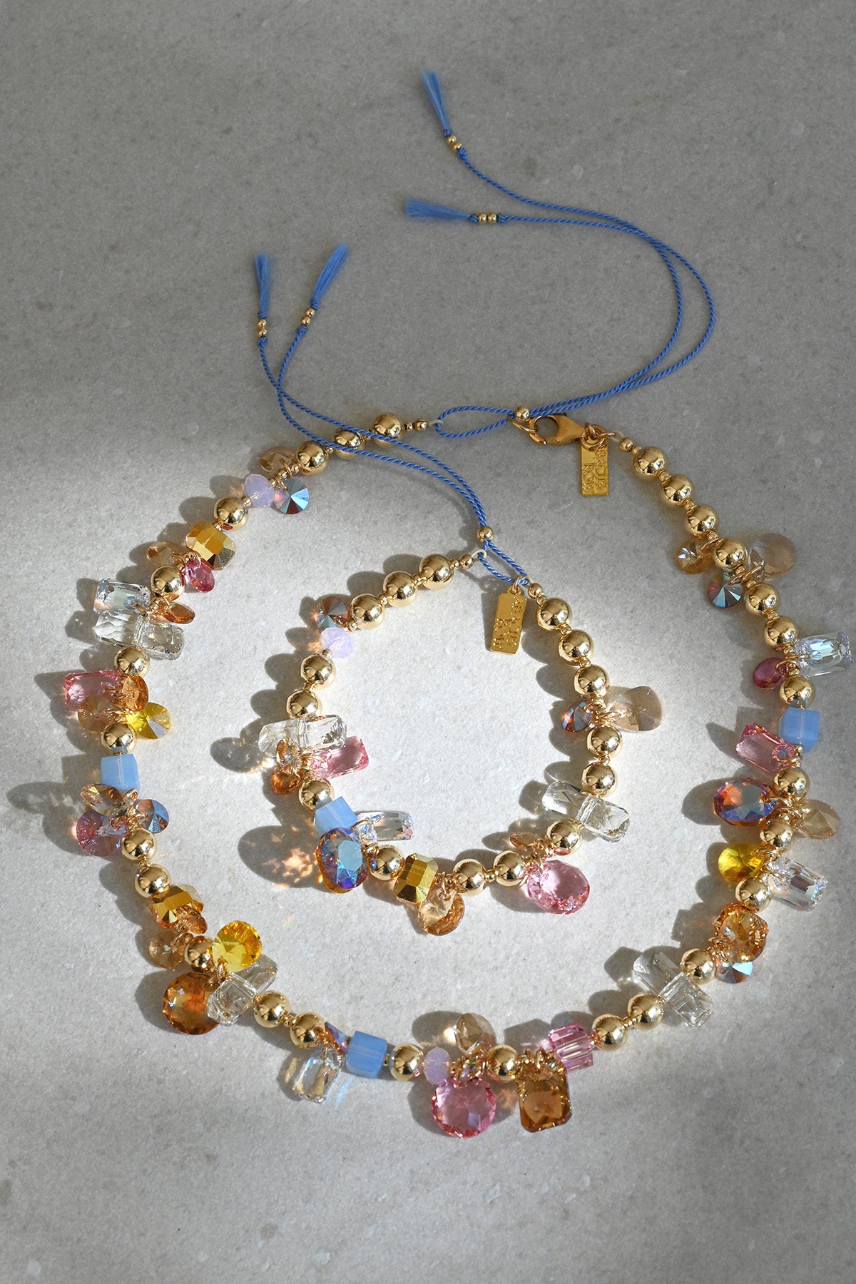 Superbloom Necklace and Bracelet No.16 styled from the Garden Collection at Abacus Row Handmade Jewelry