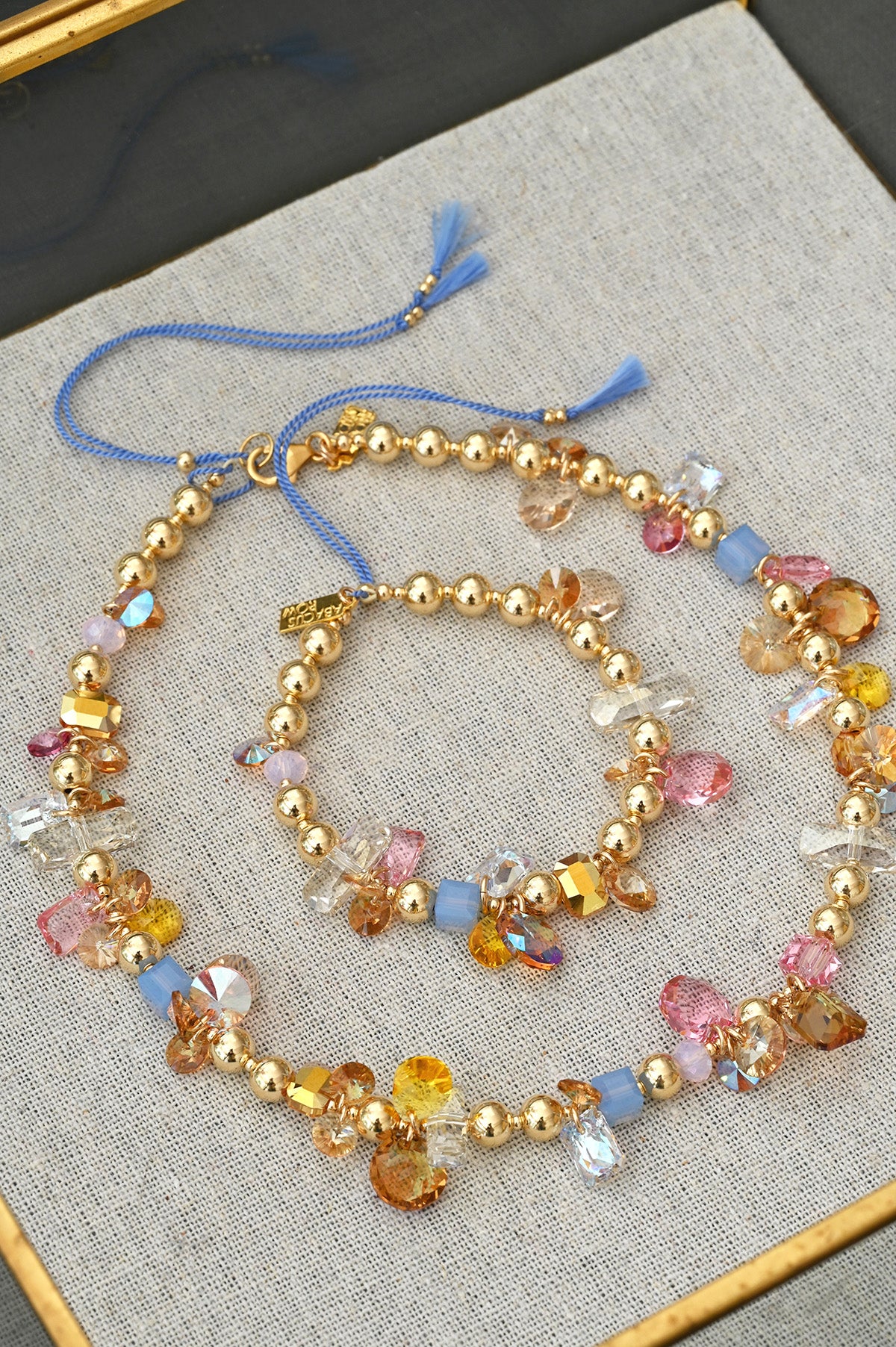 Superbloom Bracelet and Necklace No.16 styled from the Garden Collection at Abacus Row Handmade Jewelry