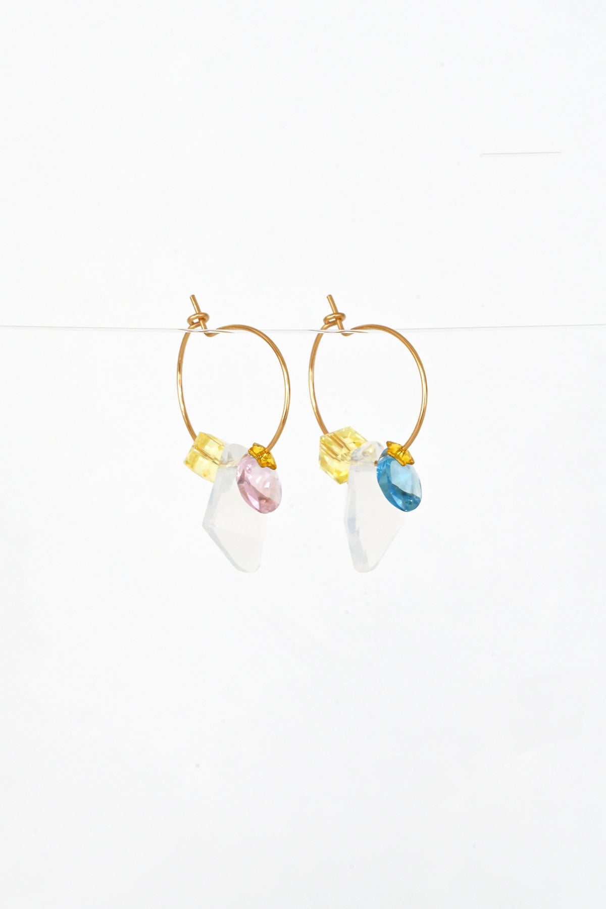 Twin Star Earrings side view by Abacus Row Handmade Jewelry