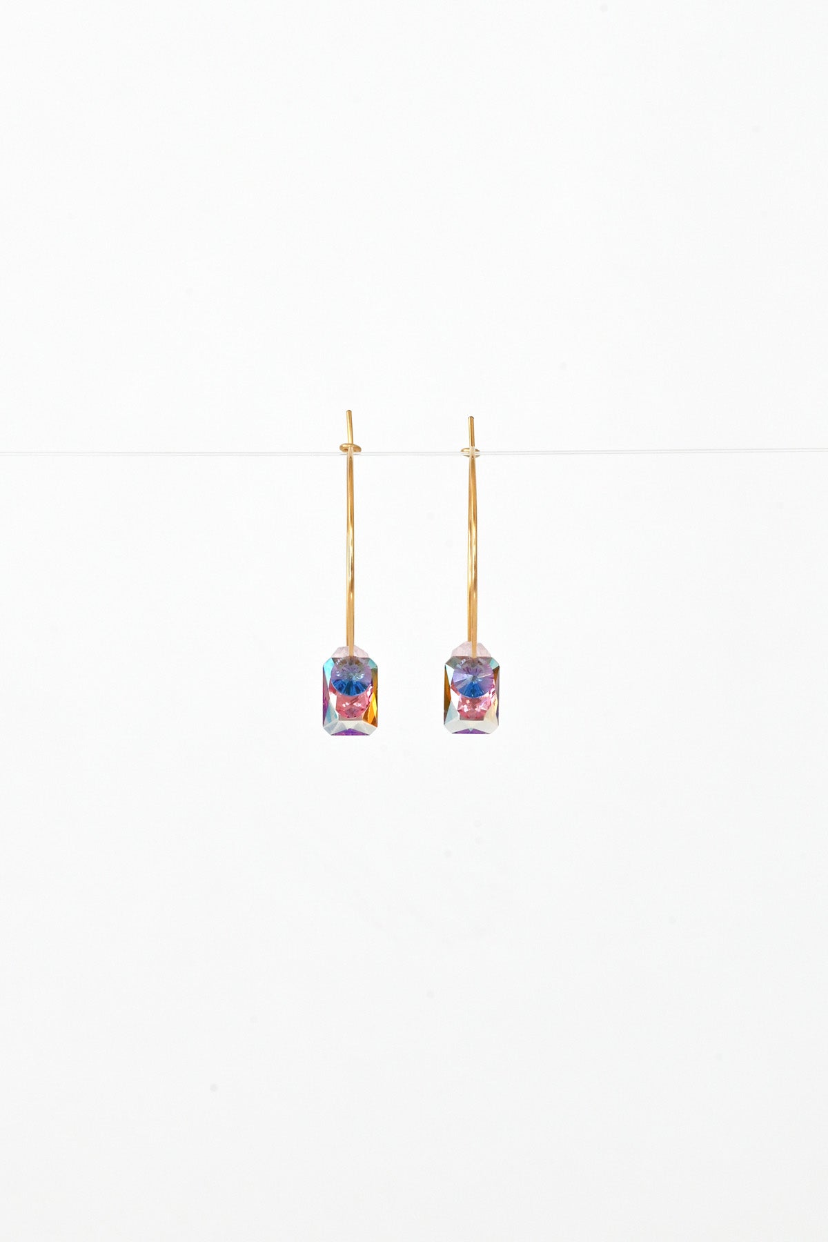 Wild Sweet Pea Earrings No.1 from the Garden Collection front view by Abacus Row Handmade Jewelry