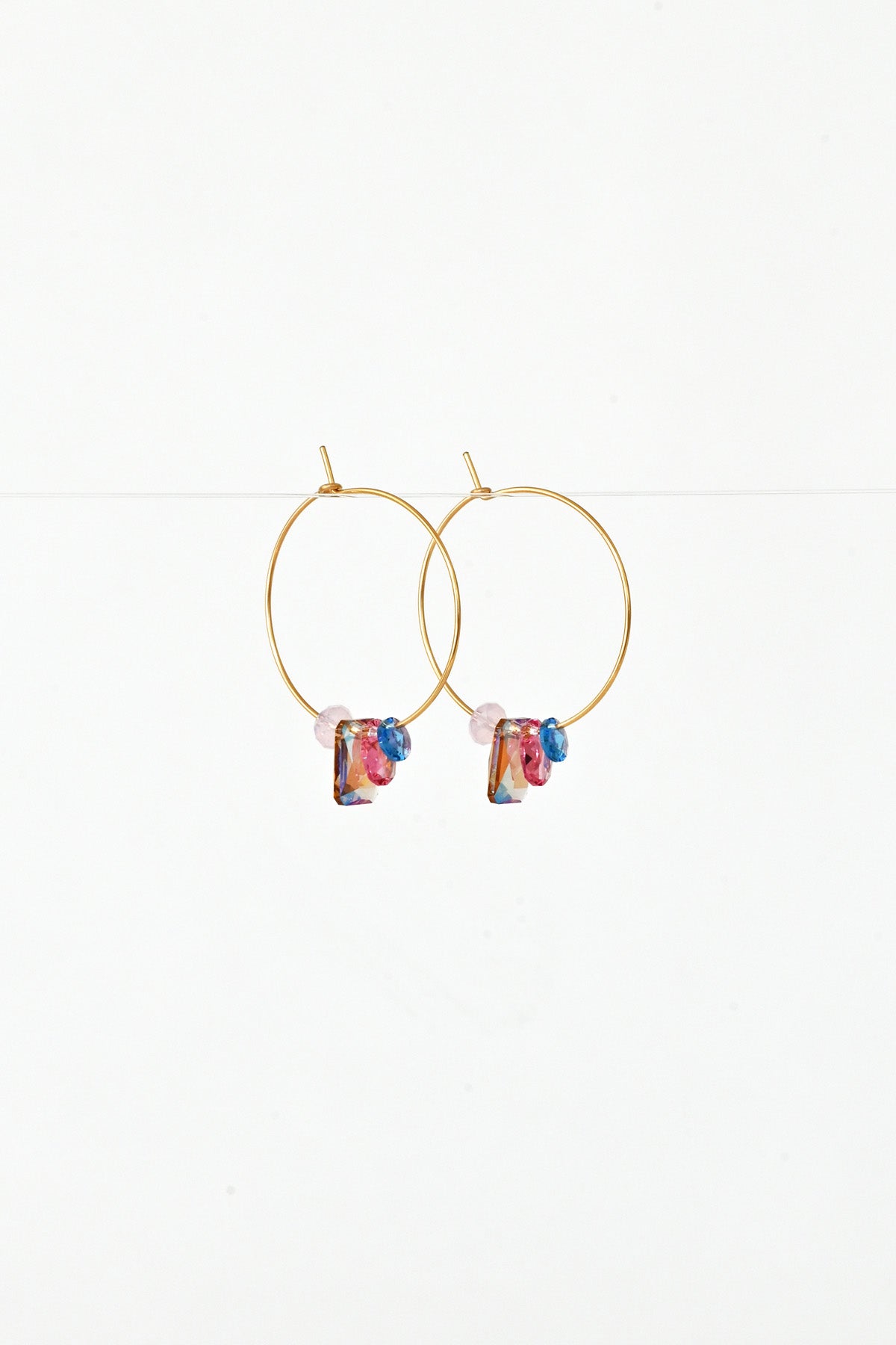 Wild Sweet Pea Earrings No.1 from the Garden Collection side view by Abacus Row Handmade Jewelry