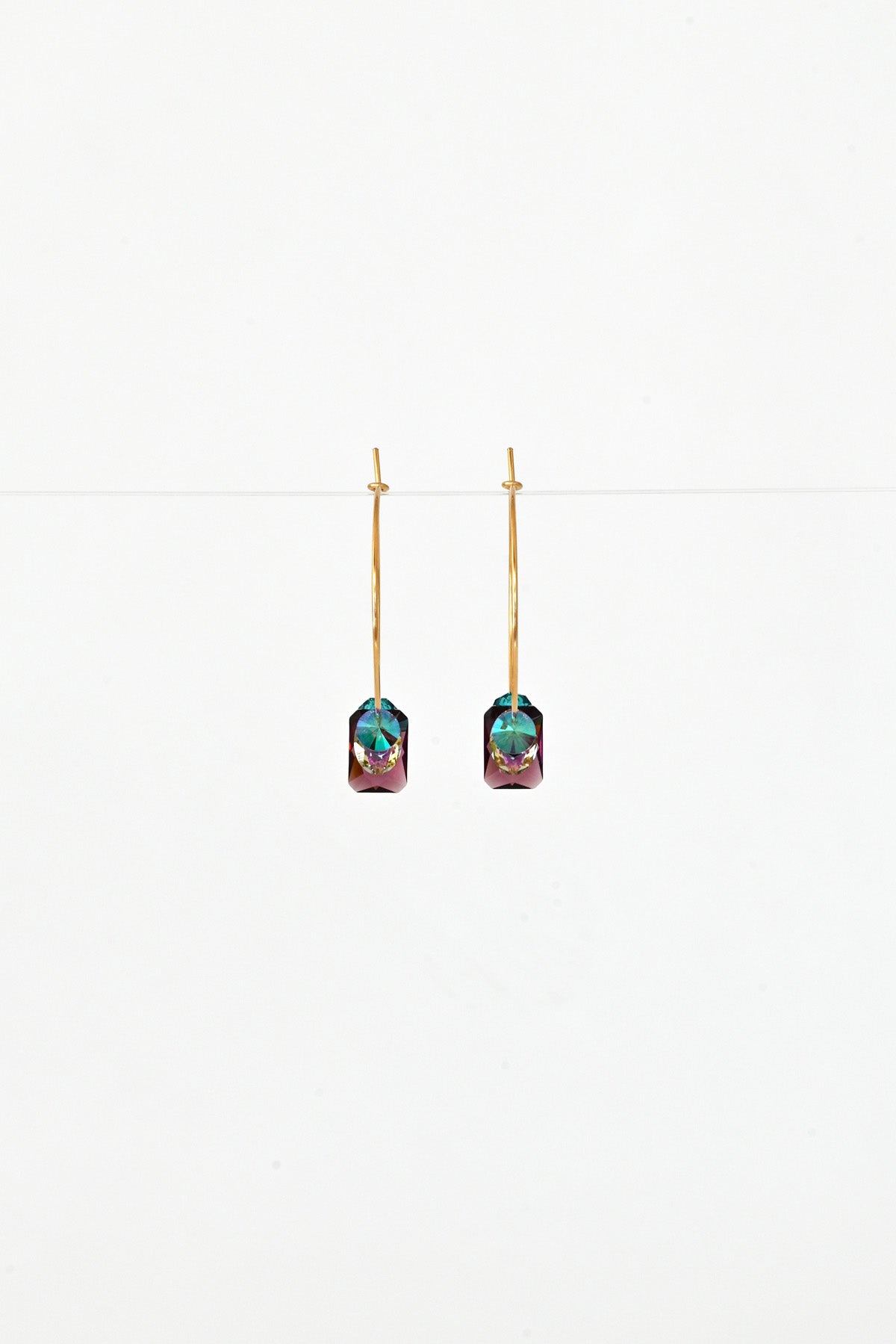 Wild Sweet Pea Earrings No.2 from the Garden Collection front view by Abacus Row Handmade Jewelry