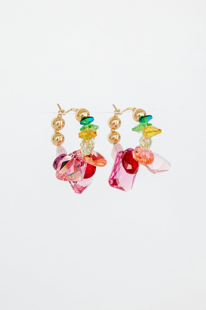 Hibiscus Hoop Earrings in the Garden Collection at Abacus Row Handmade Jewelry