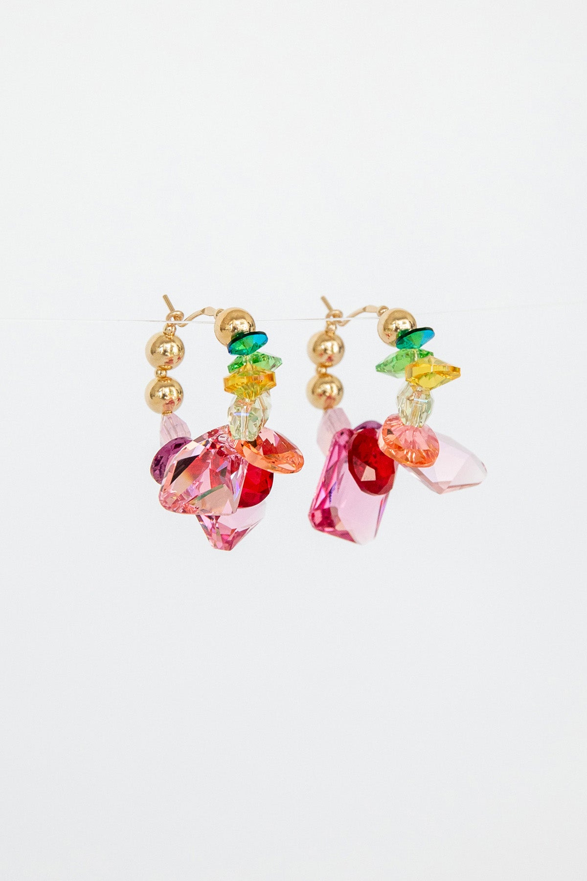 Hibiscus Hoop Earrings in the Garden Collection at Abacus Row Handmade Jewelry