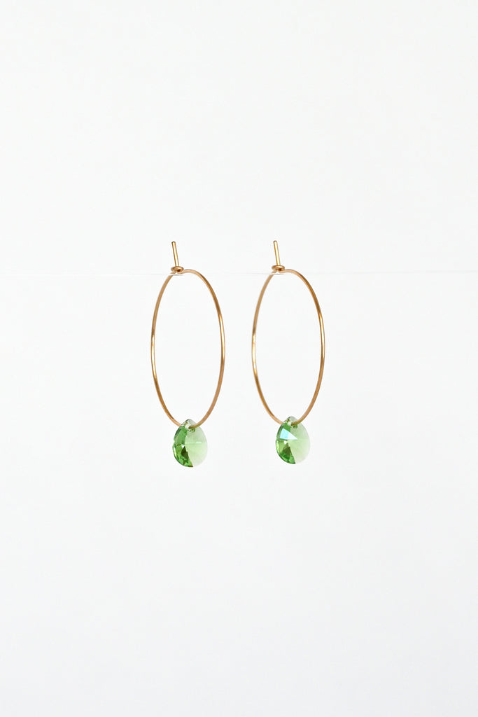 Large Petal Hoop Earrings in Bamboo in the Garden Collection at Abacus Row Handmade Jewelry