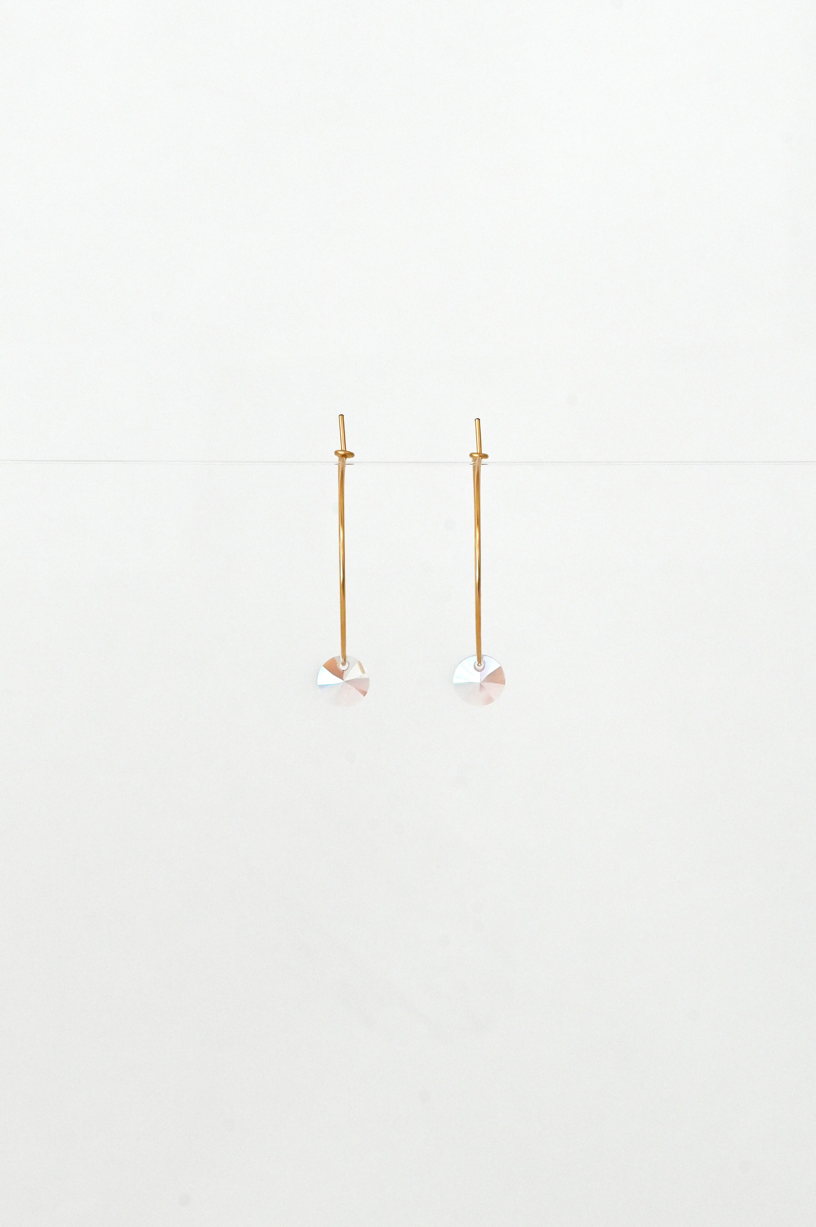 Large Petal Earrings in Pink Rose front view by Abacus Row Handmade Jewelry