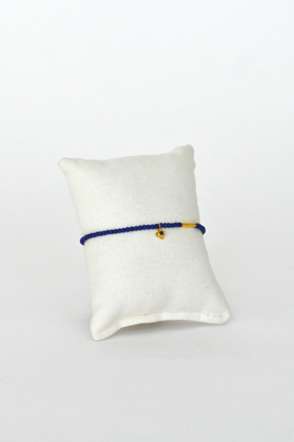 Mai Lapis Sapphire 18k Bracelet front at Abacus Row Handmade Jewelry