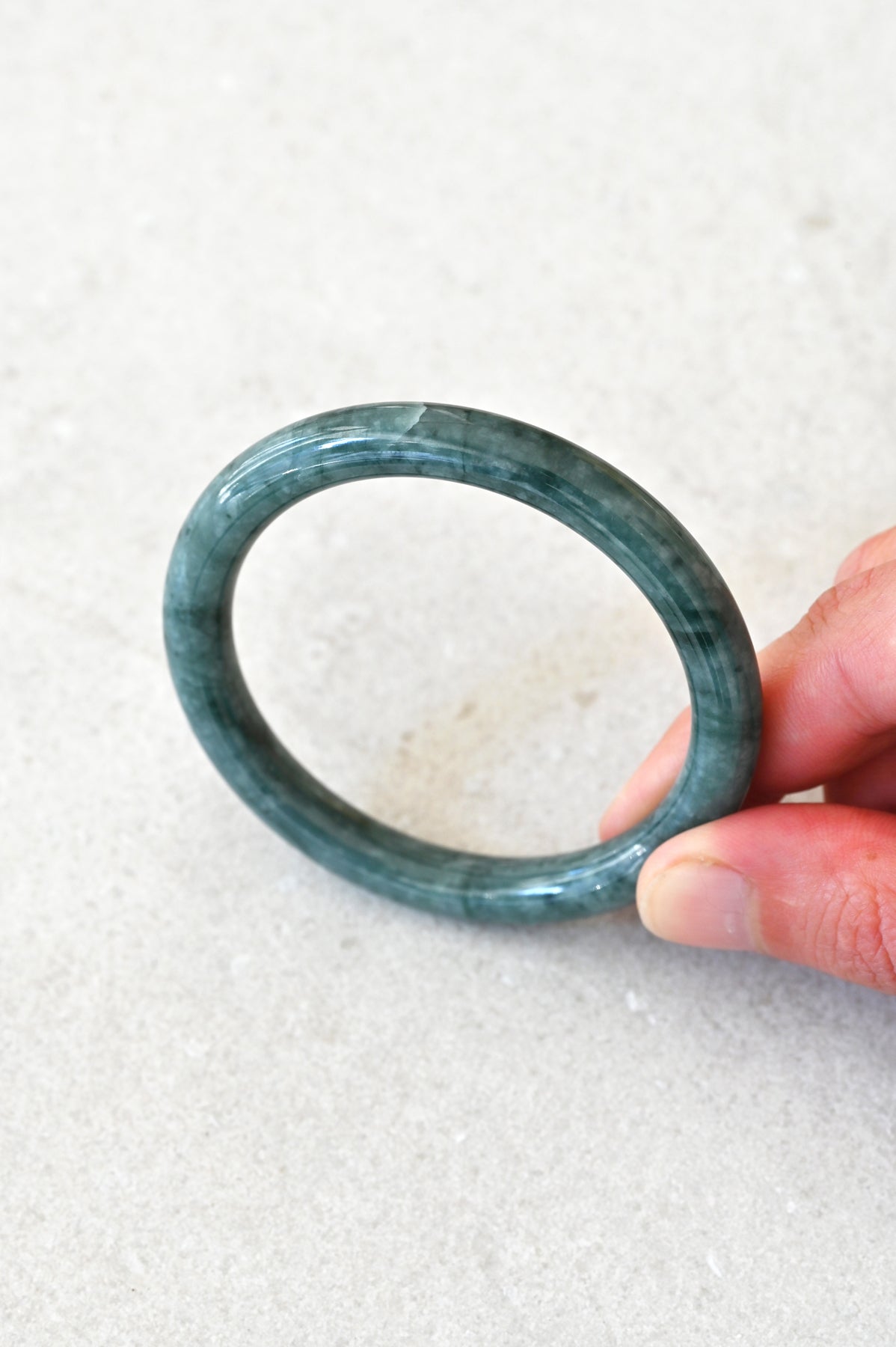Mai Jade Bangle No.25 upright at Abacus Row Handmade Jewelry