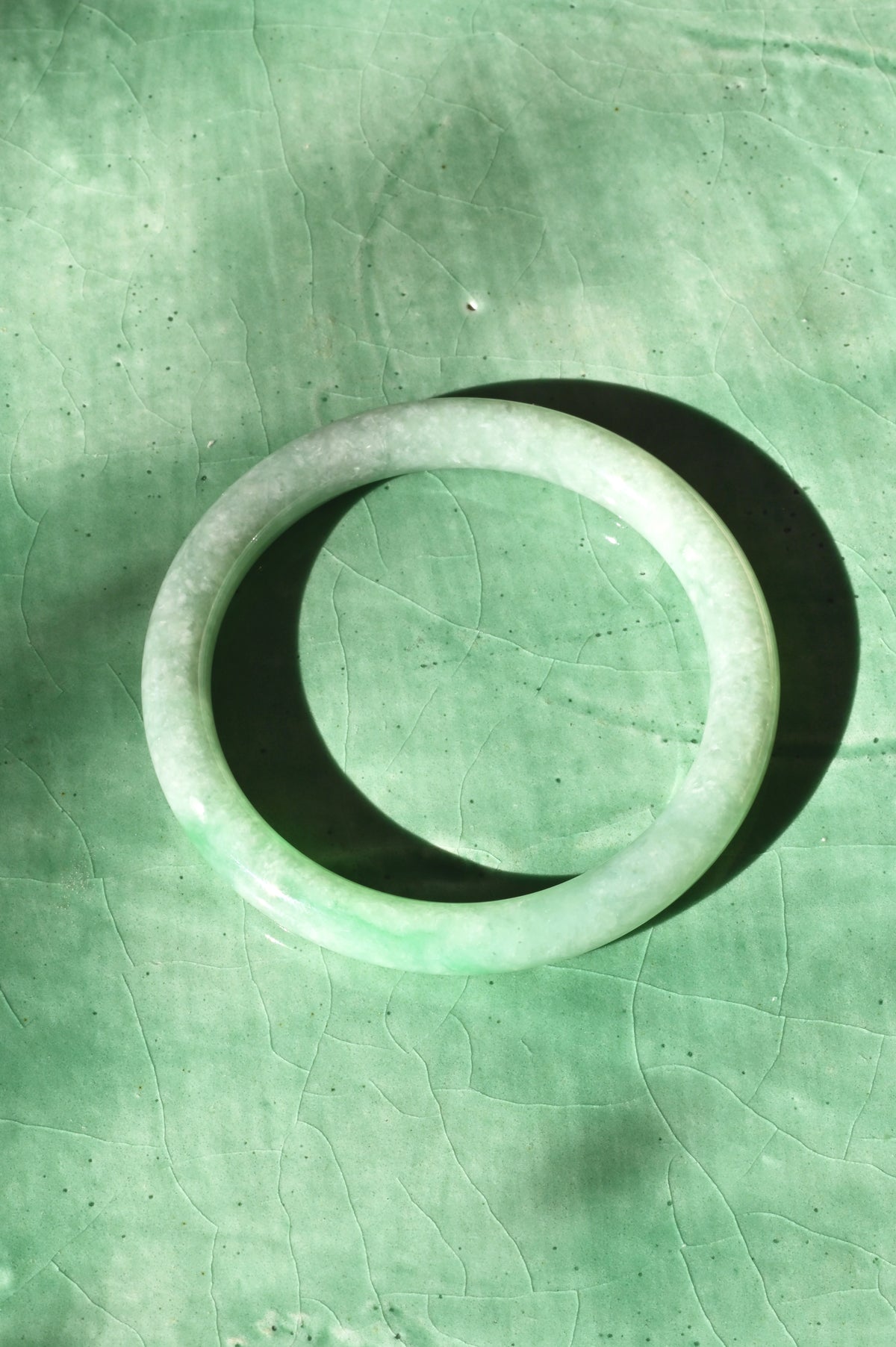 Styled Mai Jade Bangle No.30 at Abacus Row Handmade Jewelry