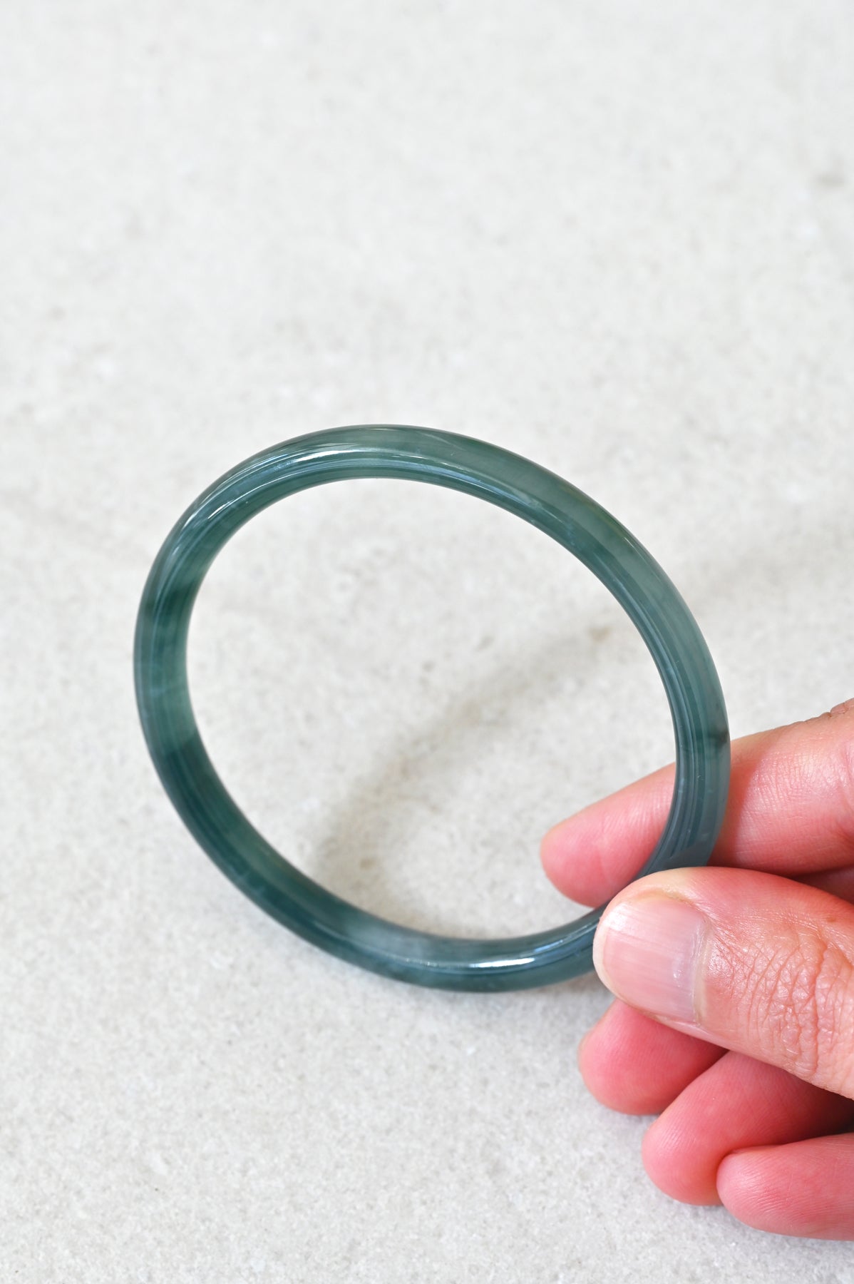 Mai Jade Bangle No.33 upright at Abacus Row Handmade Jewelry