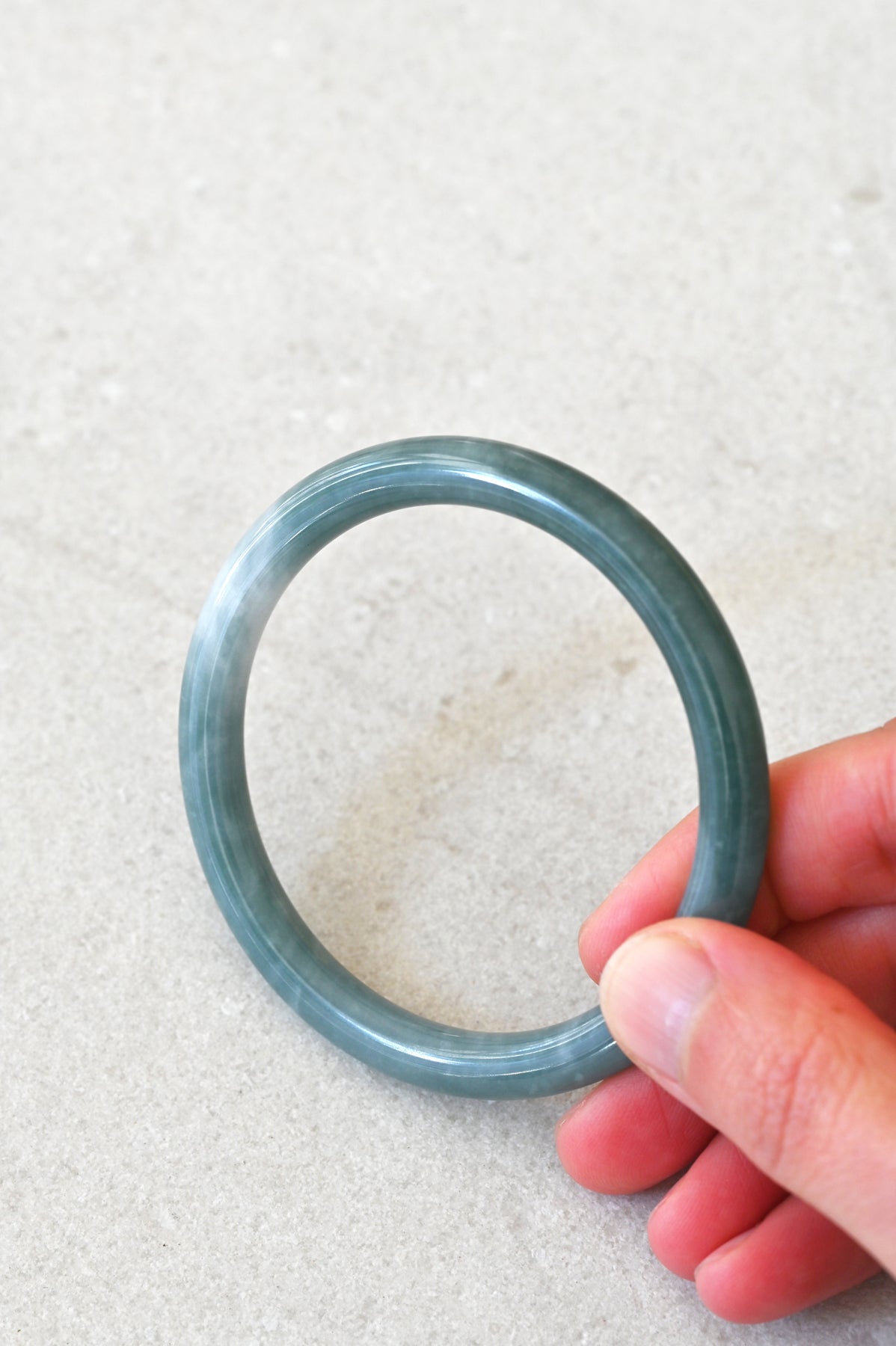 Mai Jade Bangle No.13 upright at Abacus Row Handmade Jewelry