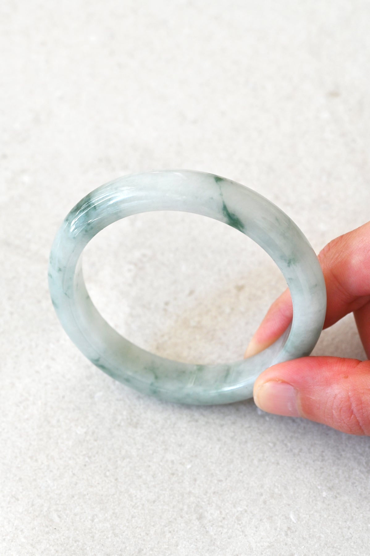 Mai Jade Bangle No.2 upright at Abacus Row Handmade Jewelry