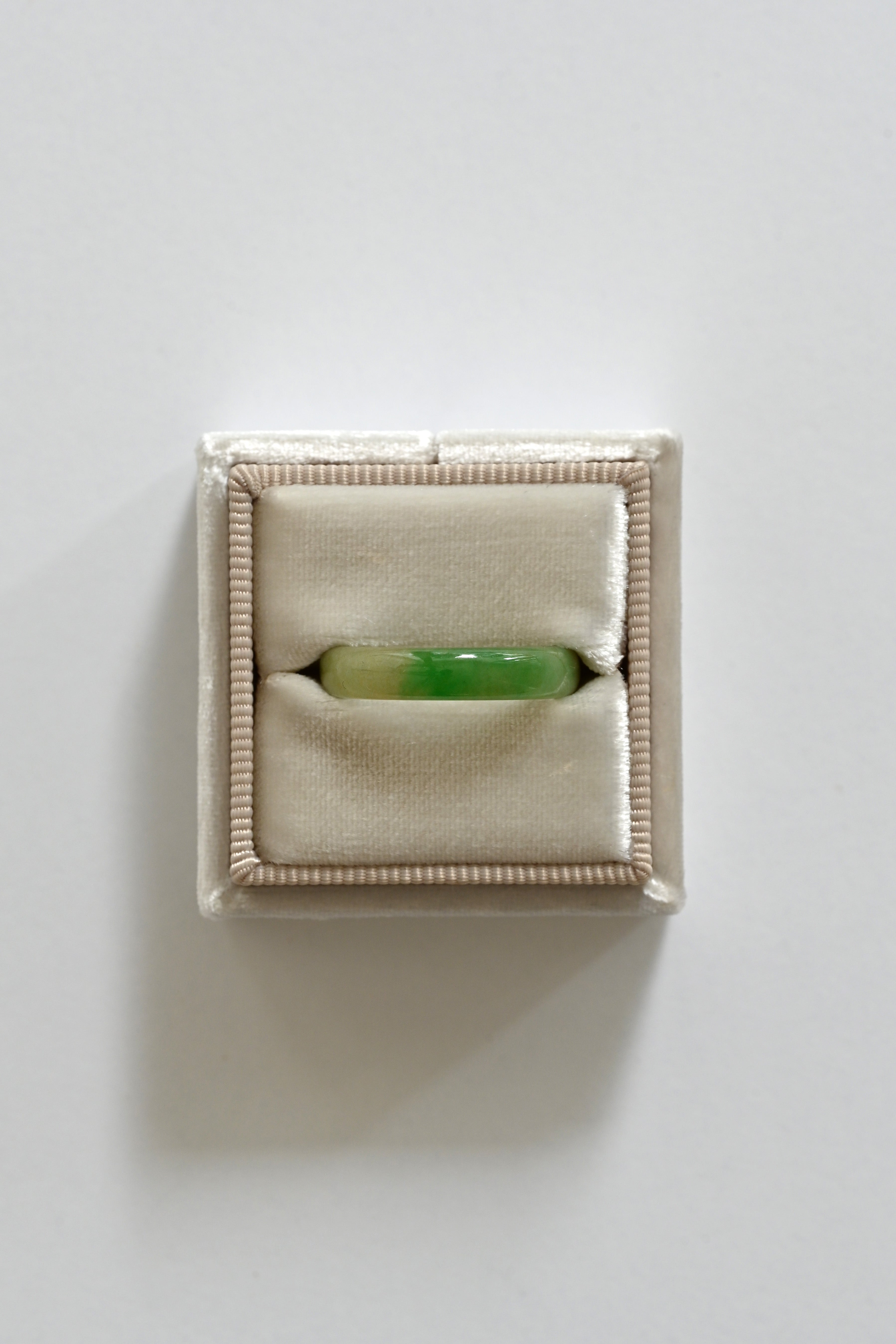 Mai Jade Ring No.4 in a box at Abacus Row Handmade Jewelry