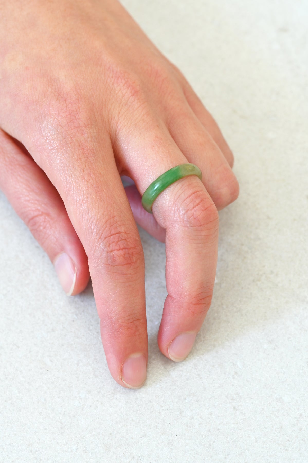 Mai Jade Ring No.4 on Hand at Abacus Row Handmade Jewelry