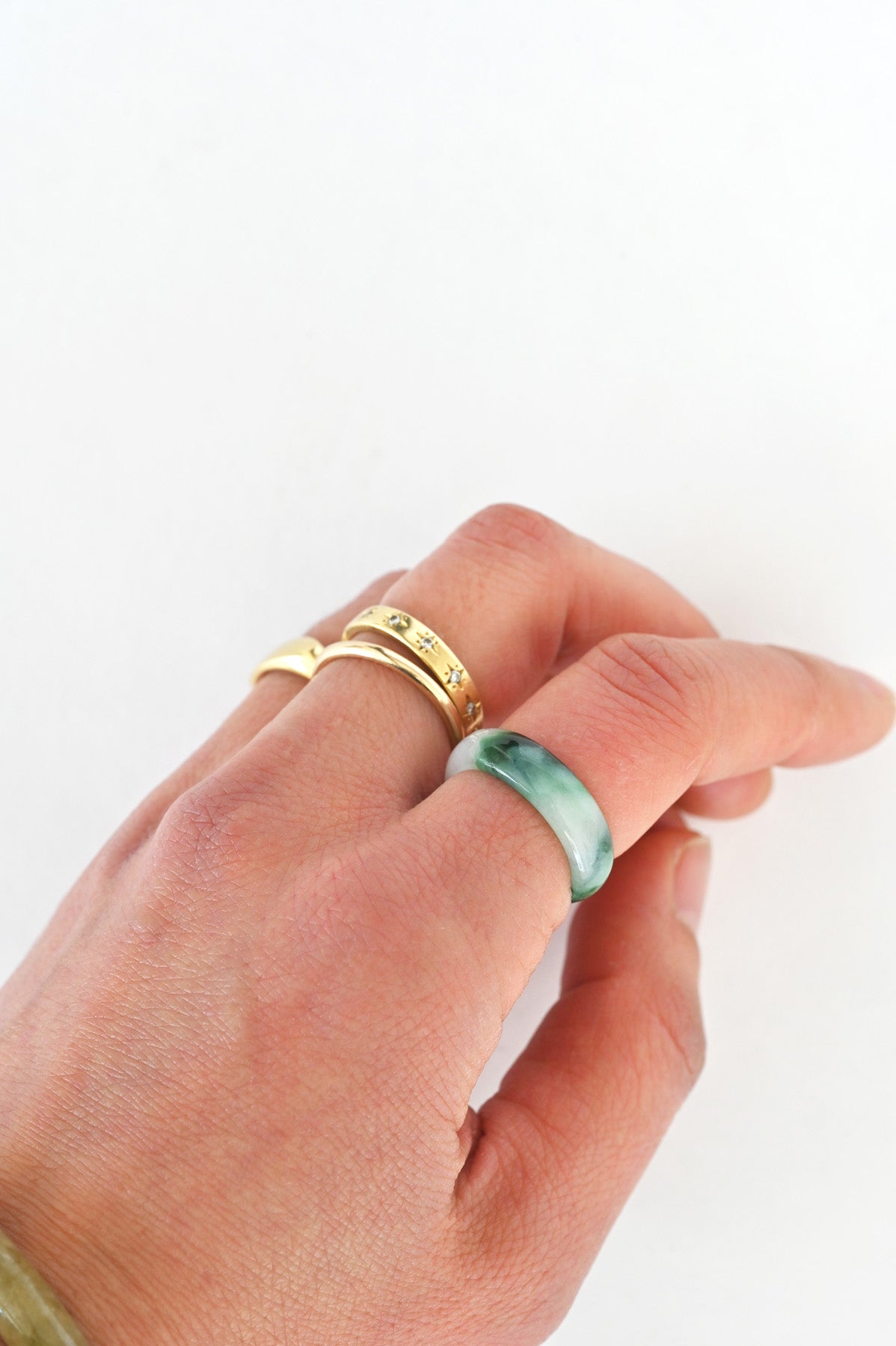 Mai Jade Ring No.1 Modeled at Abacus Row Handmade Jewelry