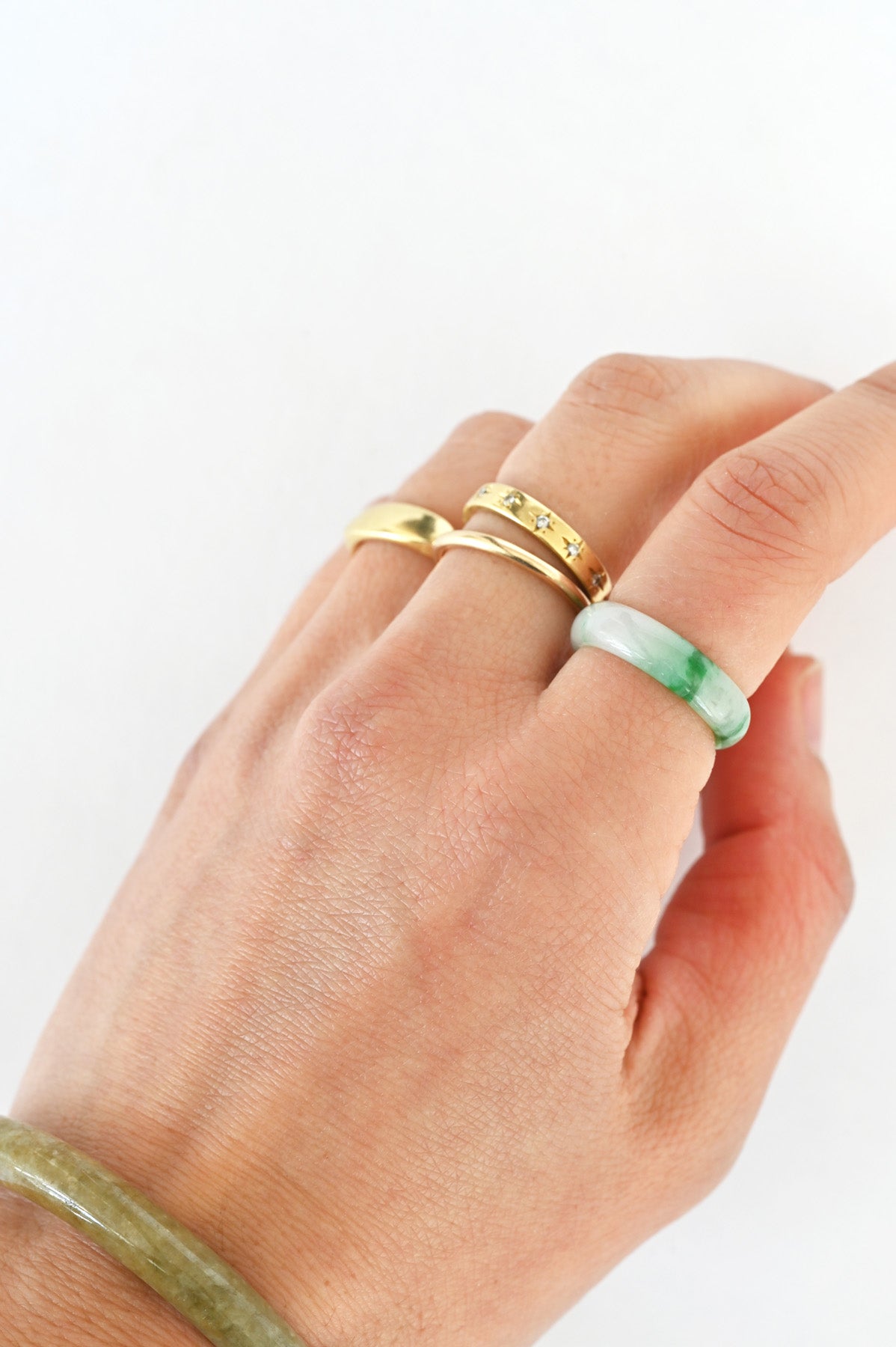 Mai Jade Ring No.2 Modeled at Abacus Row Handmade Jewelry