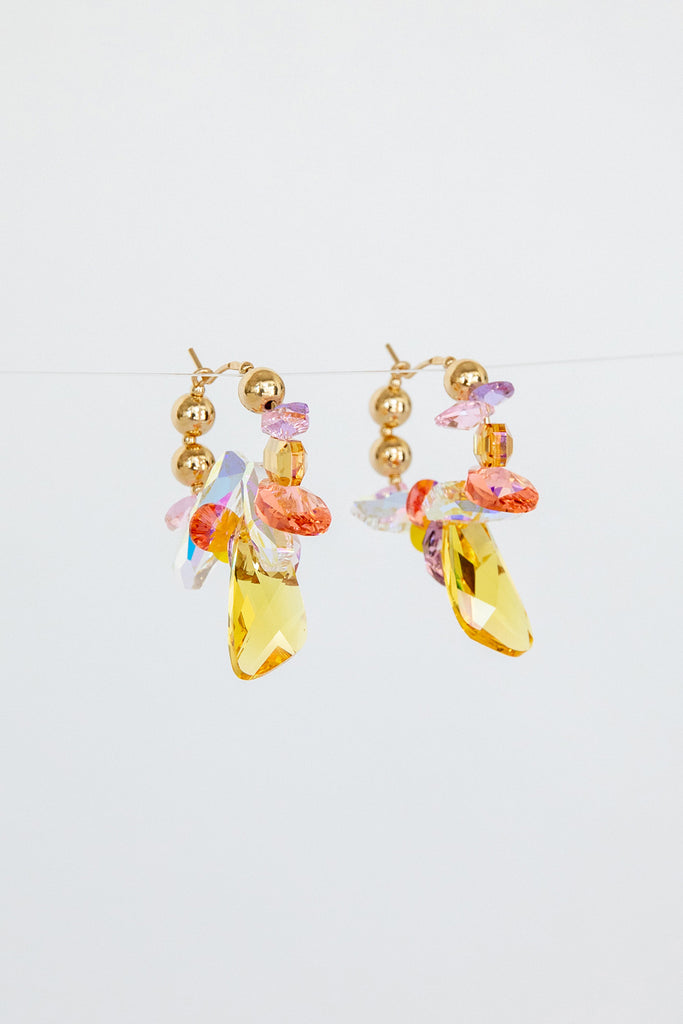Mimosa Hoop Earrings in the Garden Collection at Abacus Row Handmade Jewelry