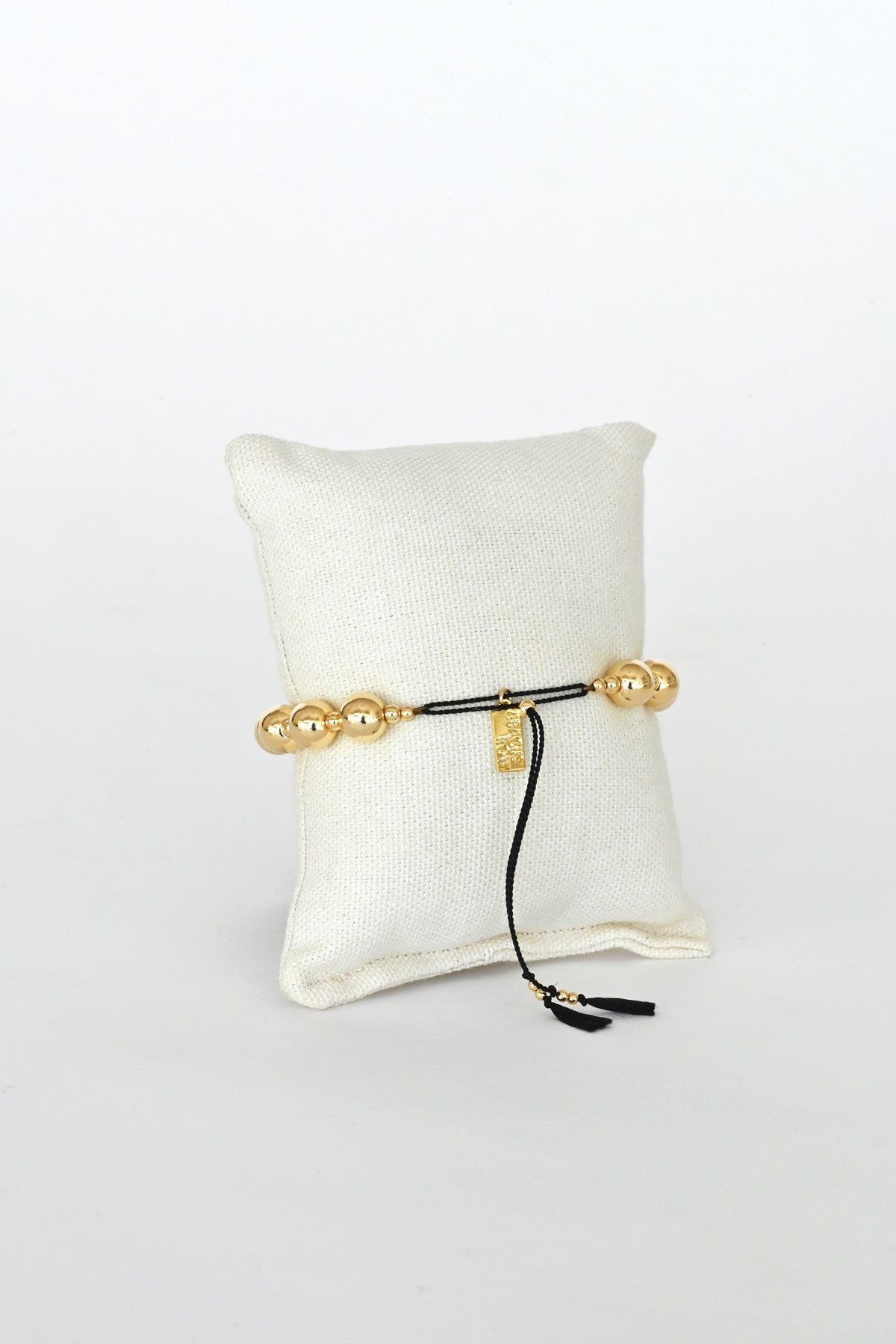 Moon Sun Bracelet with Black Tassels by Abacus Row Handmade Jewelry