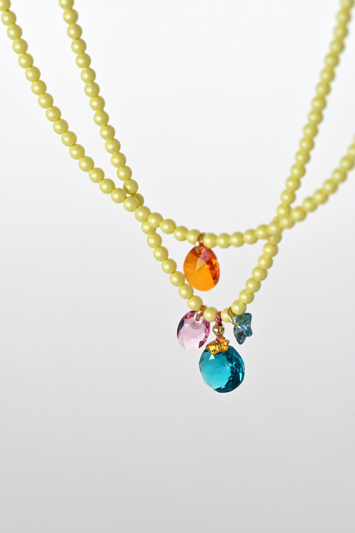 Moon Drops No2 and Sun Kissed Necklaces by Abacus Row Handmade Jewelry