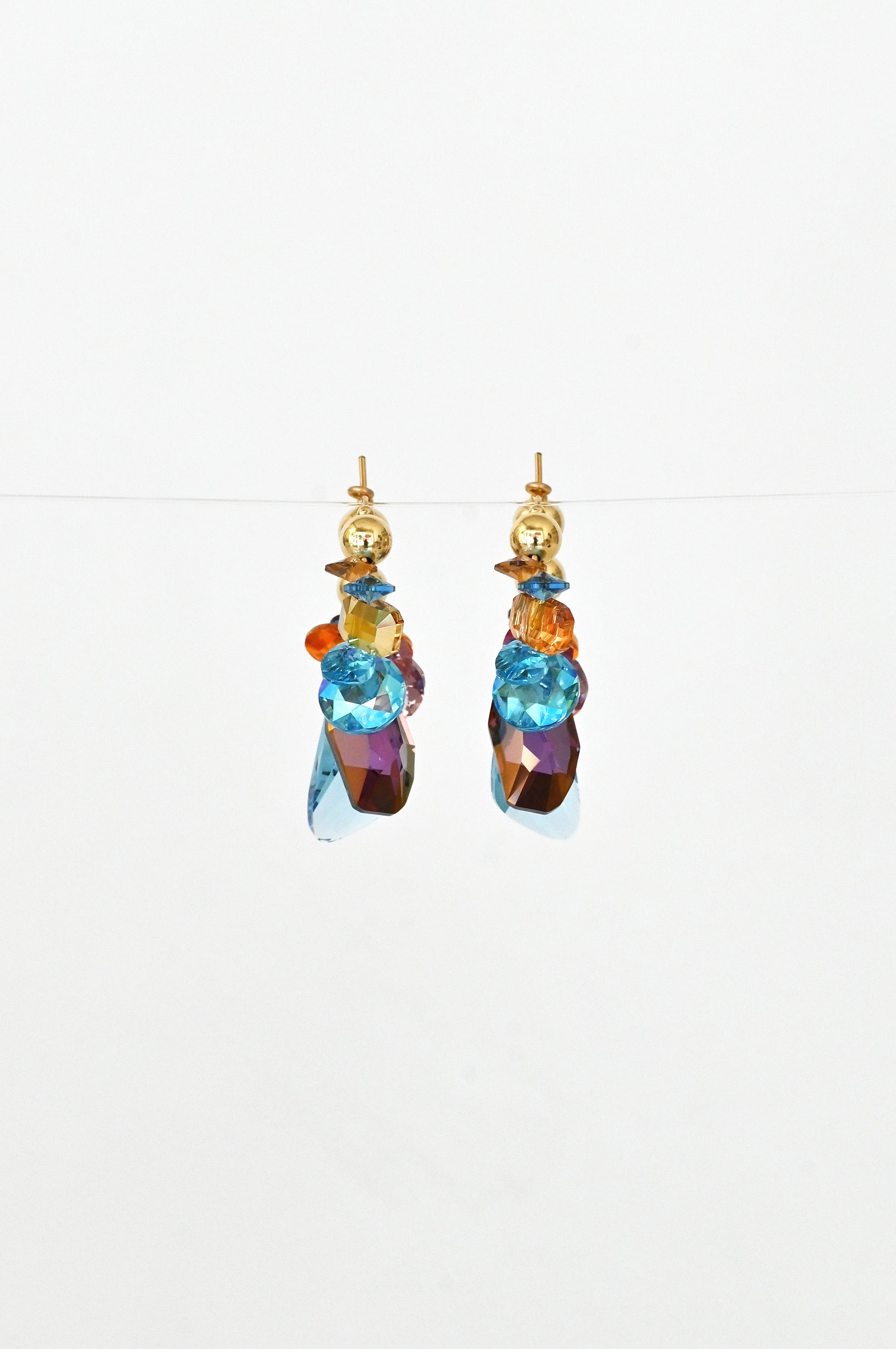 Front View of the Primrose Earrings No.1 at Abacus Row Handmade Jewelry