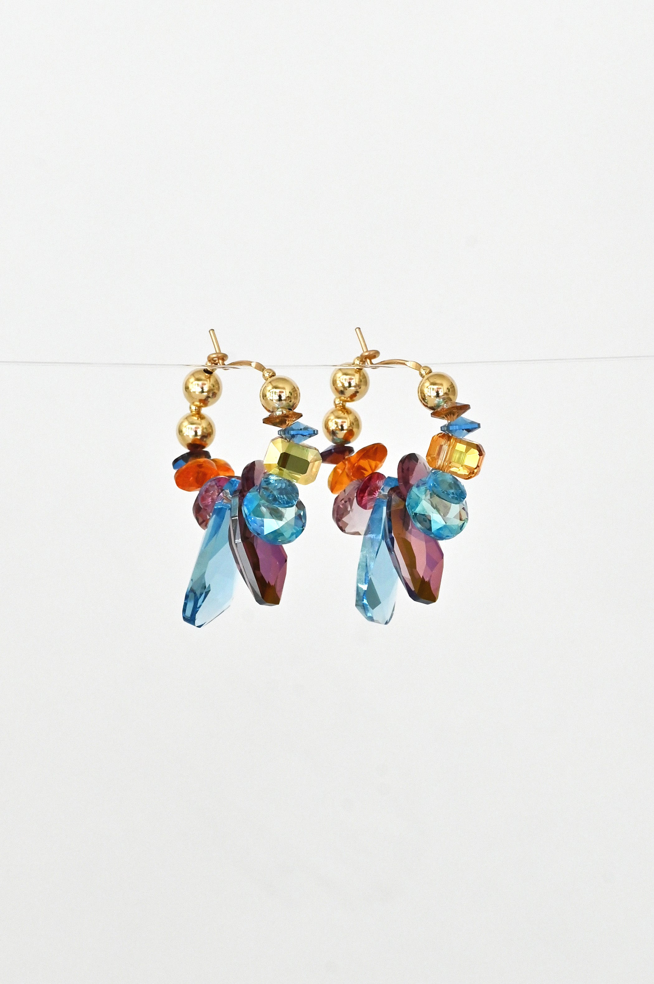 Angled View of the Primrose Earrings No.1 at Abacus Row Handmade Jewelry