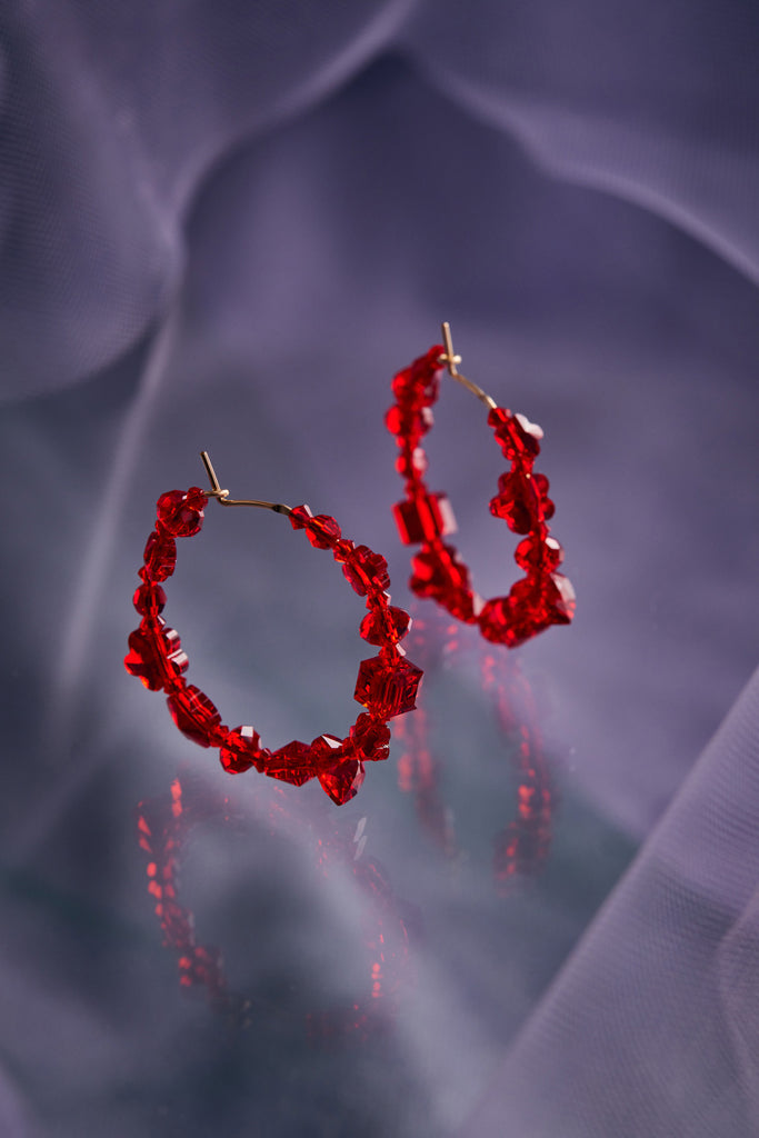 Limited Edition Ruby Crush Earrings at Abacus Row Handmade Jewelry for Lunar New Year